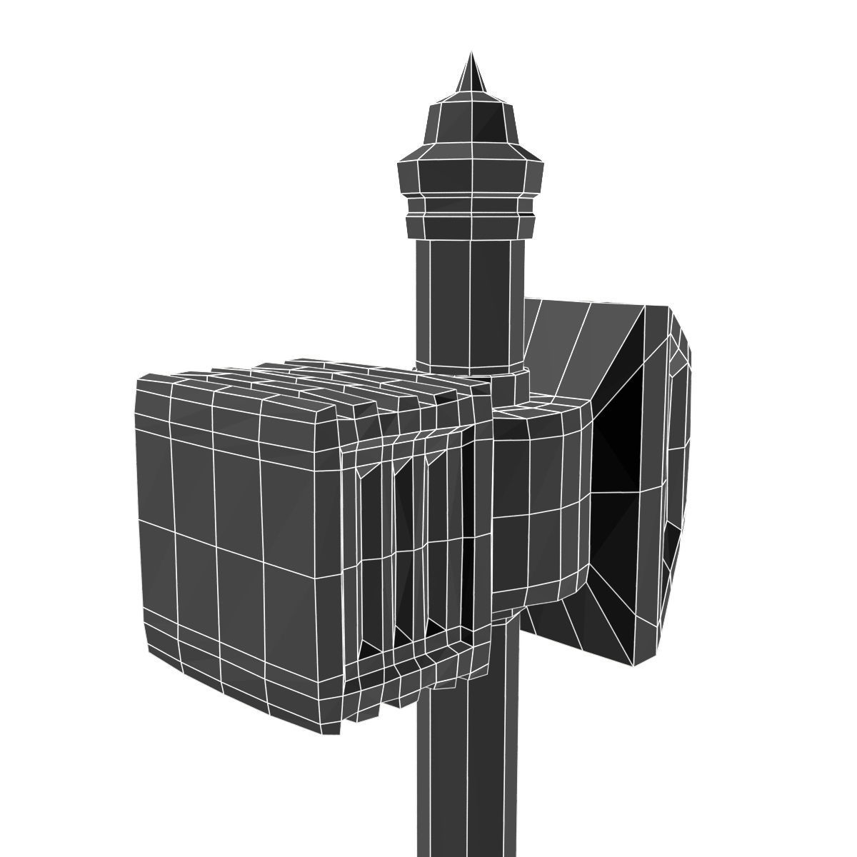 Old Battle Hammer Low-poly 3D model_7