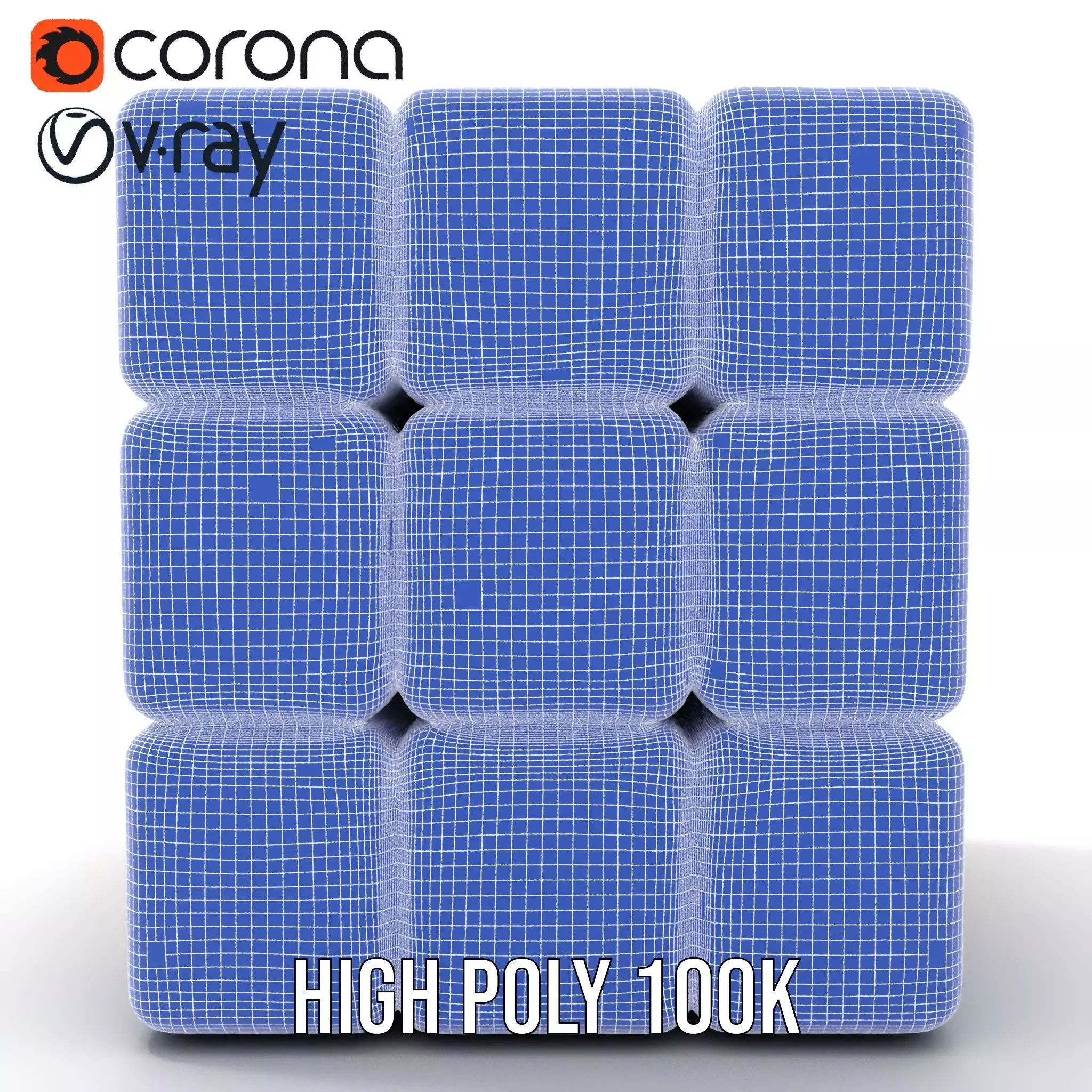 Elegant Gold Cube model pack Low-poly 3D model_34