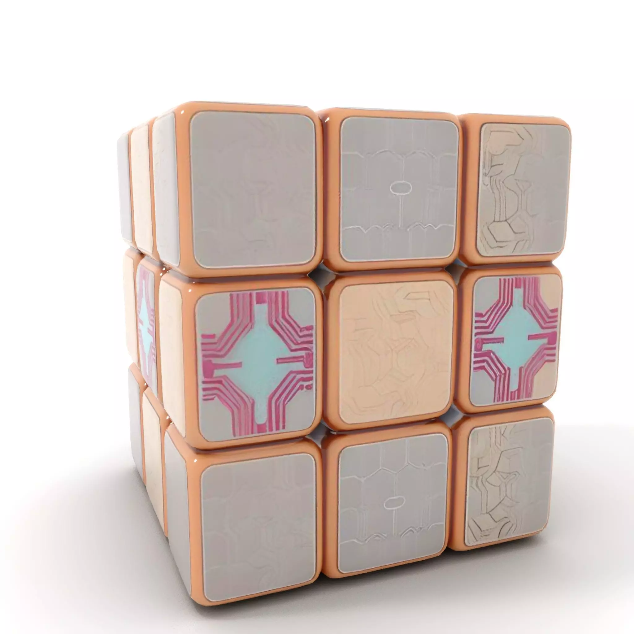 Elegant Gold Cube model pack Low-poly 3D model_7