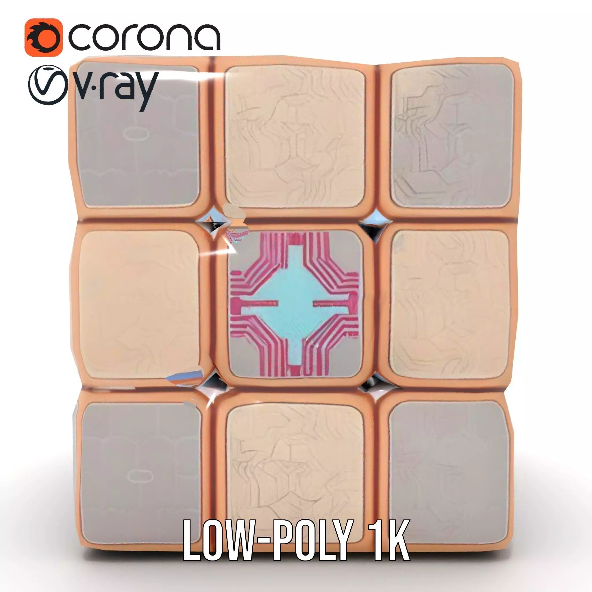 Elegant Gold Cube model pack Low-poly 3D model_23