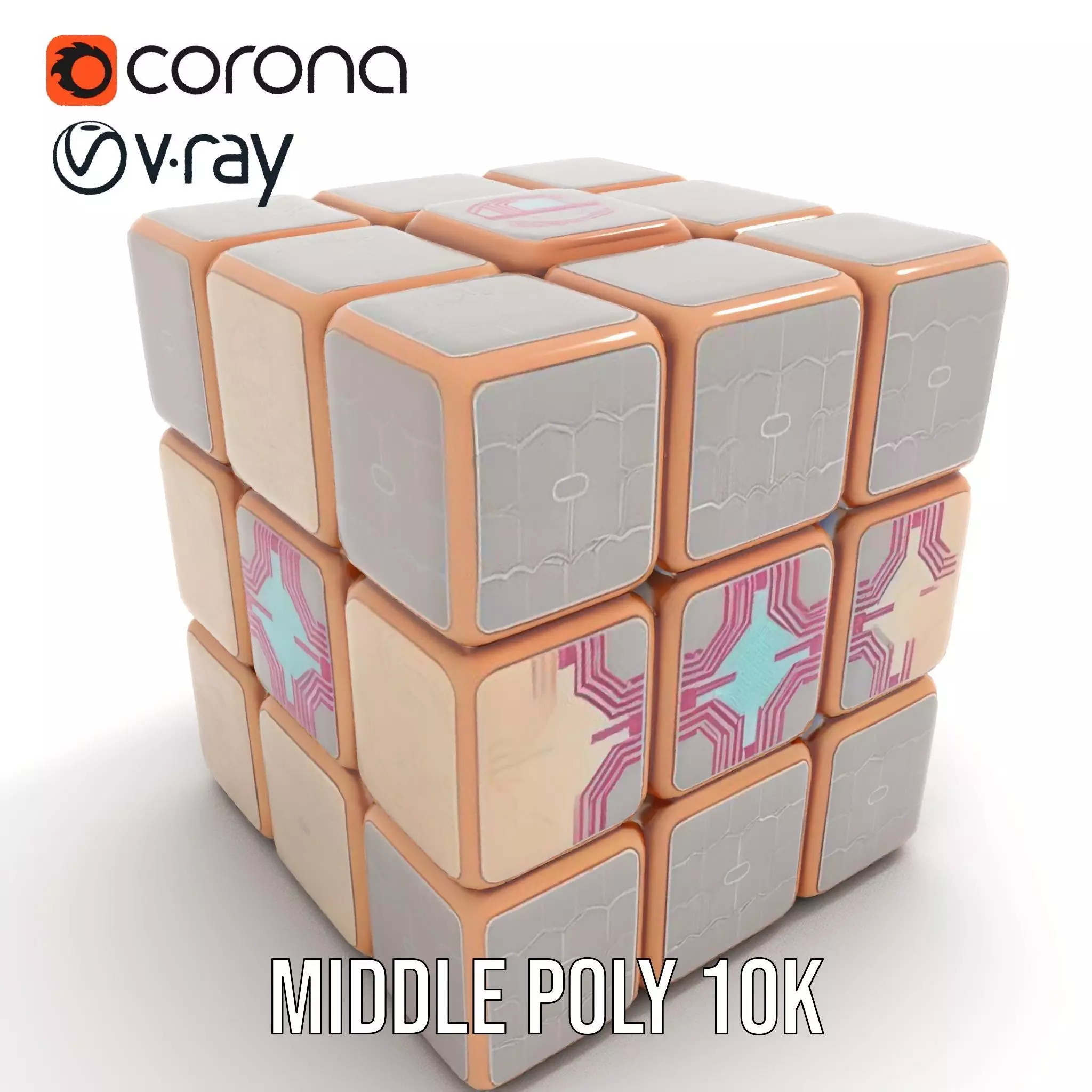 Elegant Gold Cube model pack Low-poly 3D model_12