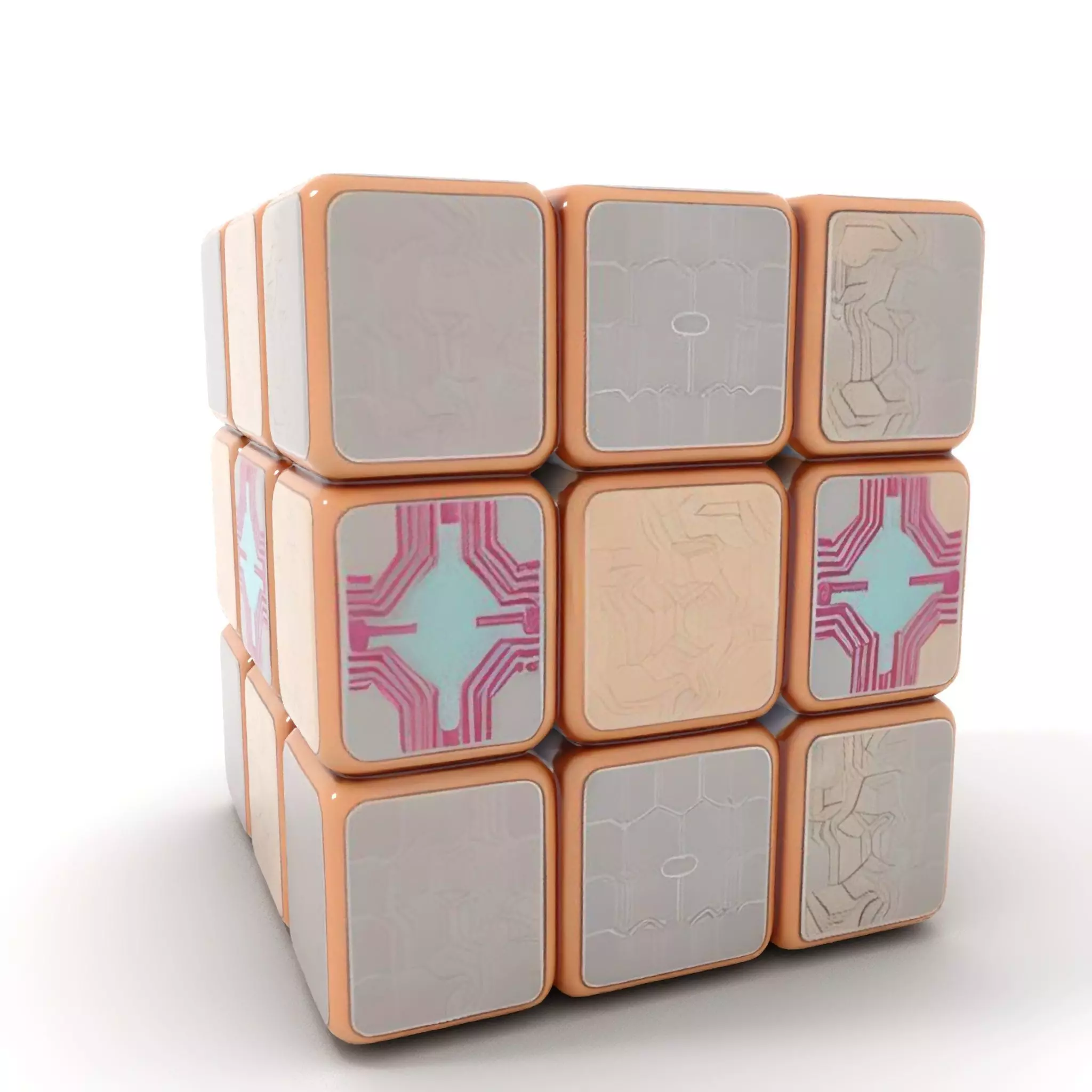 Elegant Gold Cube model pack Low-poly 3D model_0