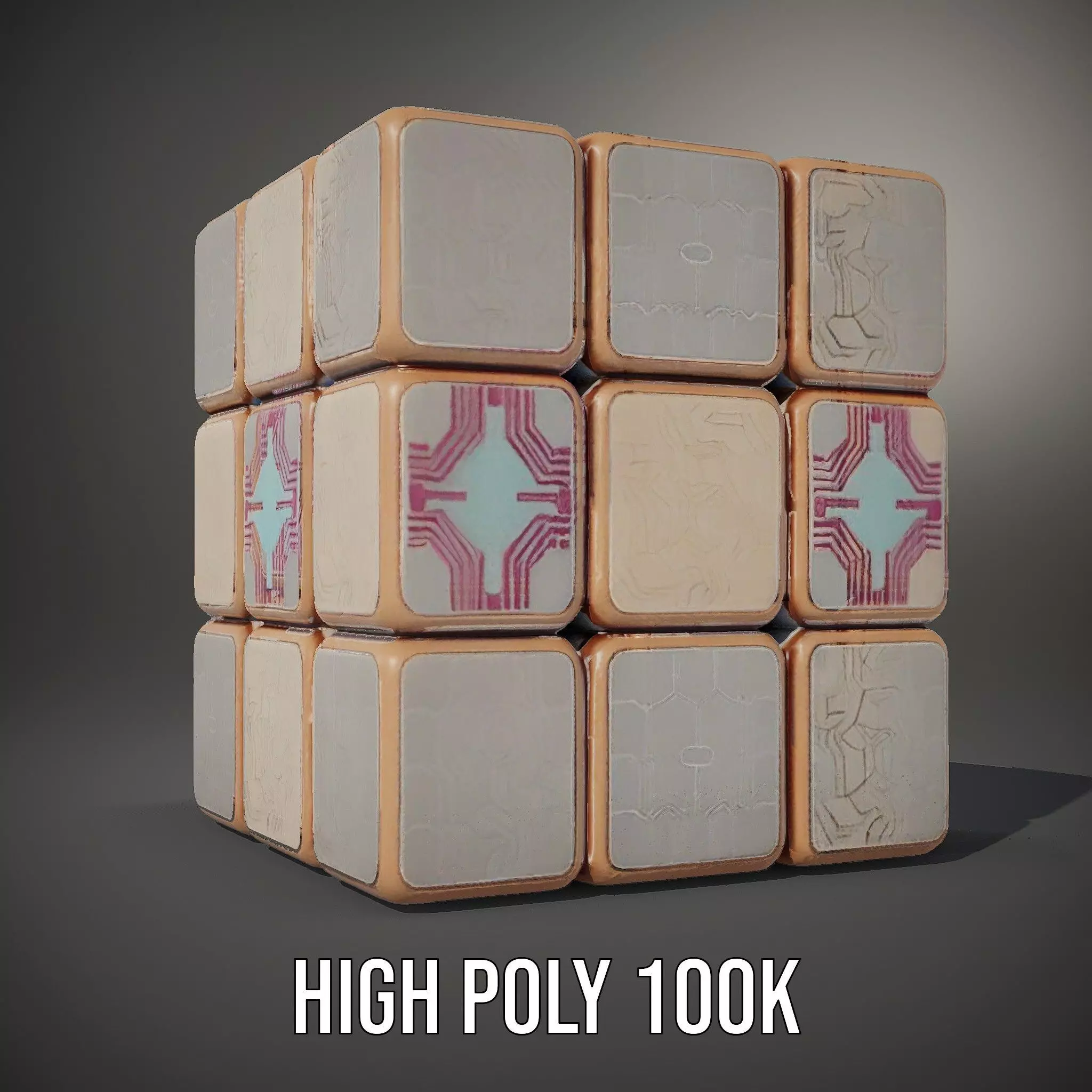 Elegant Gold Cube model pack Low-poly 3D model_11