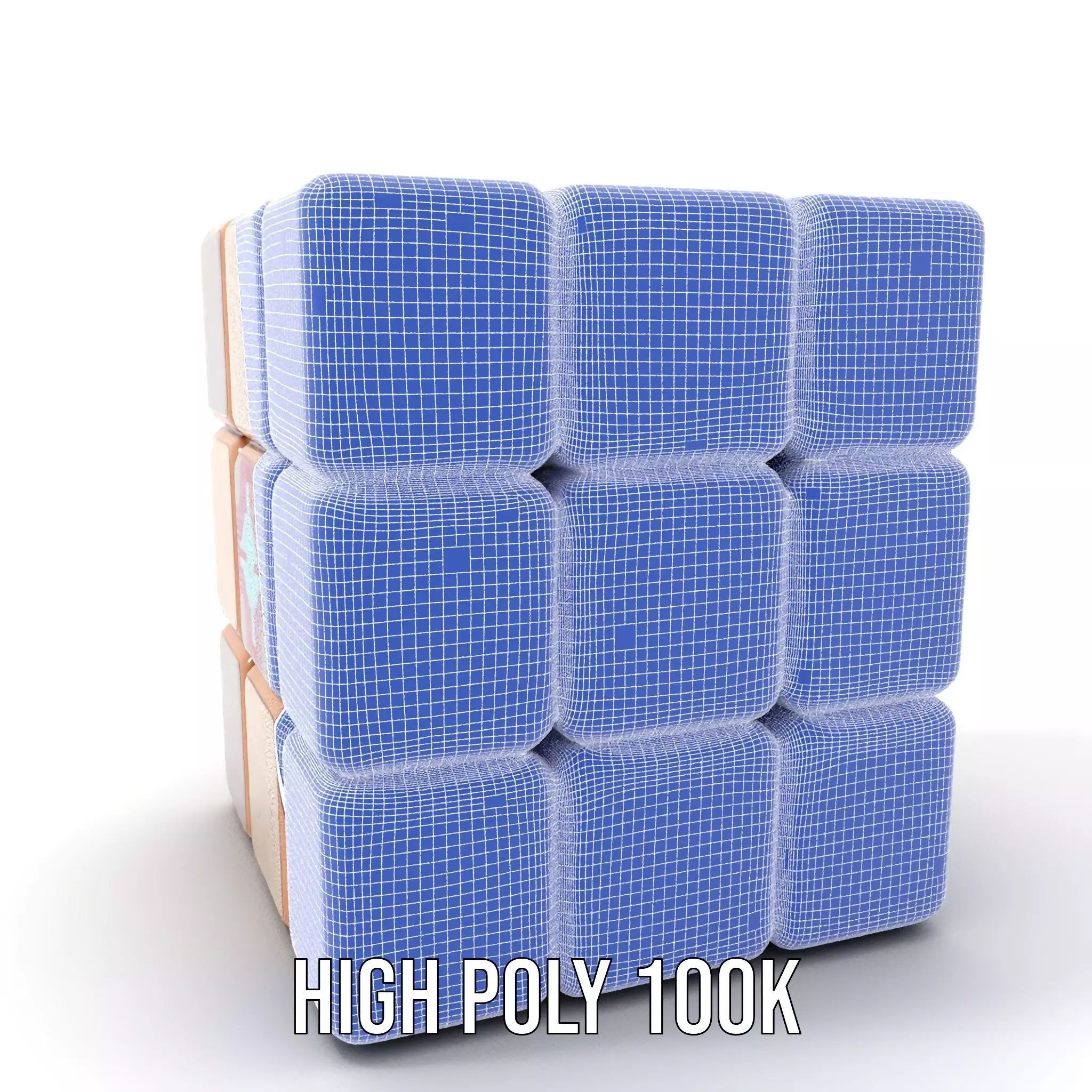 Elegant Gold Cube model pack Low-poly 3D model_5