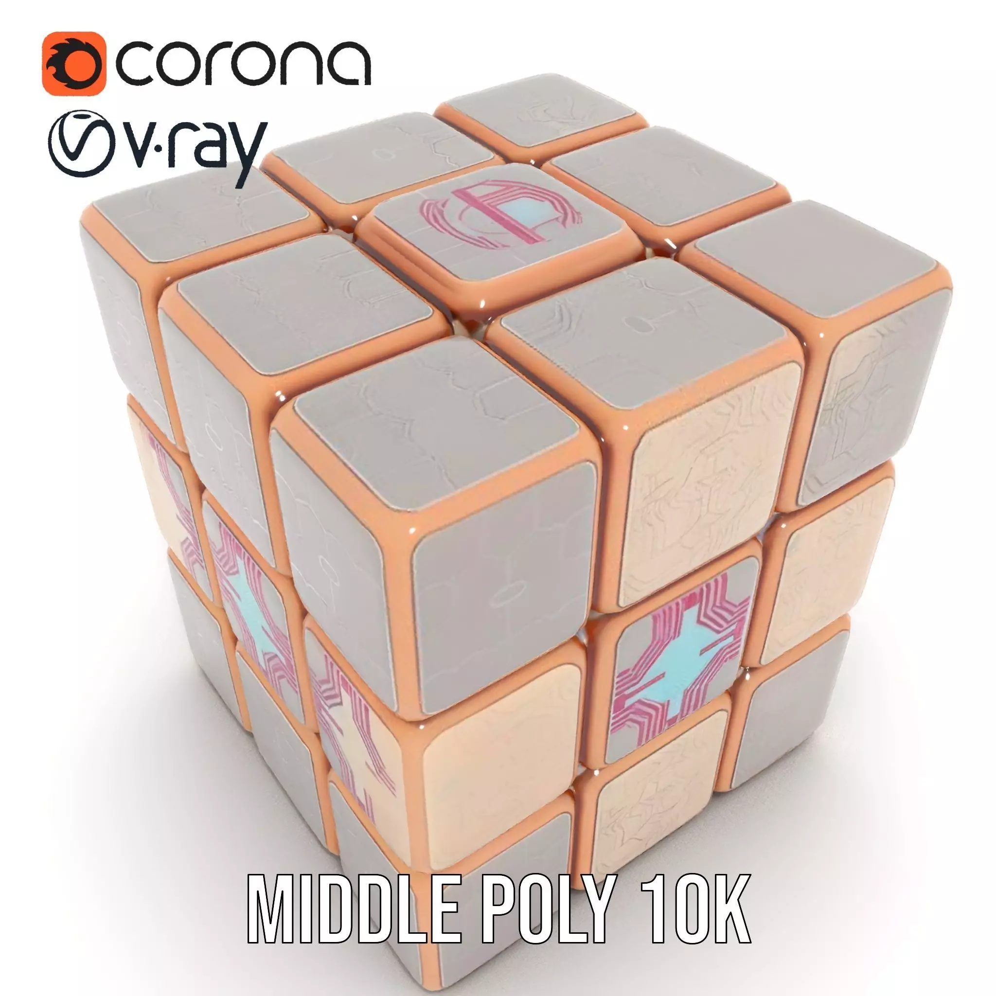 Elegant Gold Cube model pack Low-poly 3D model_6