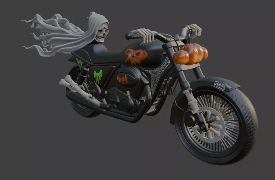 Halloween Motorbike 3D Model 3D print model_2