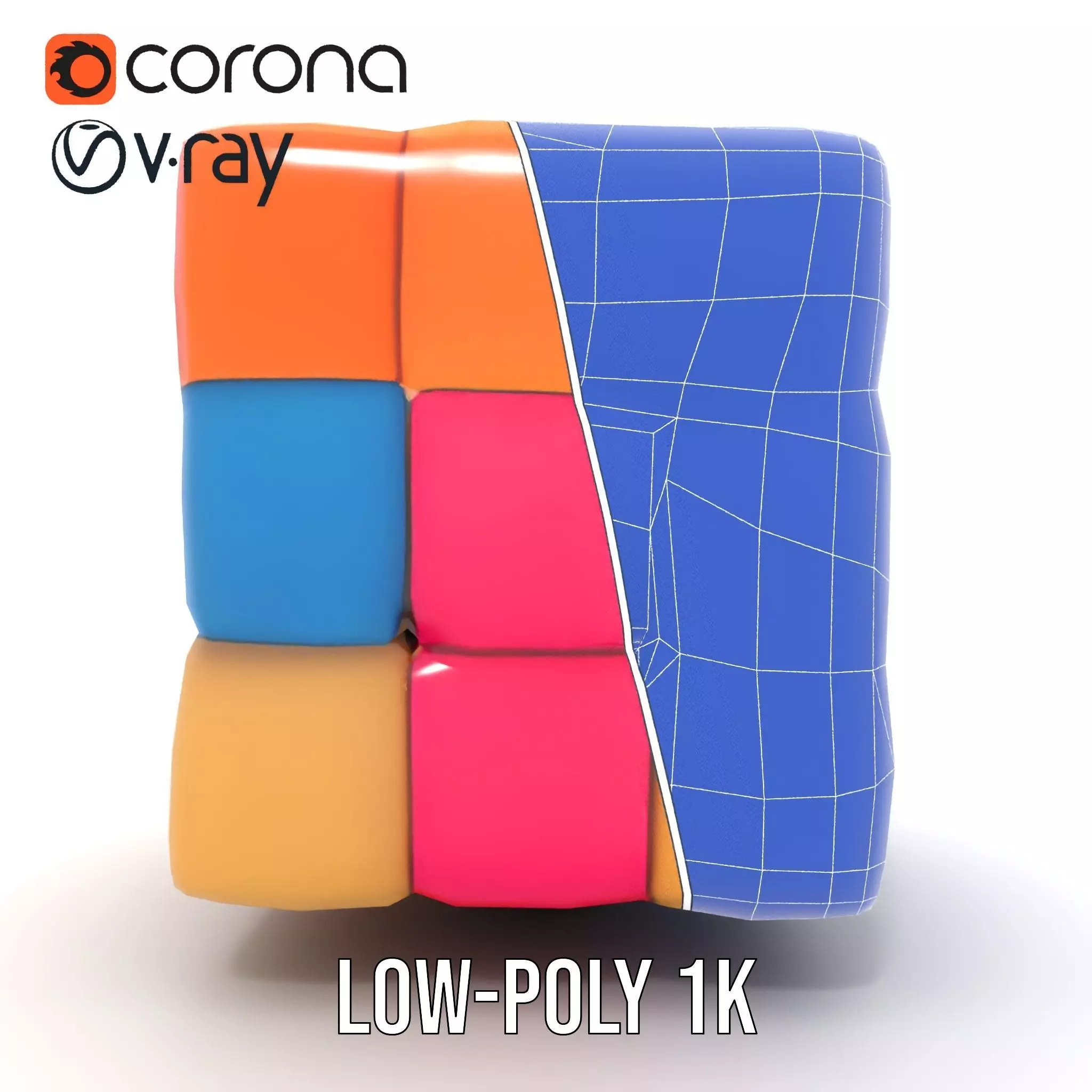 Soft Velvet Puzzle Cube model pack Low-poly 3D model_31