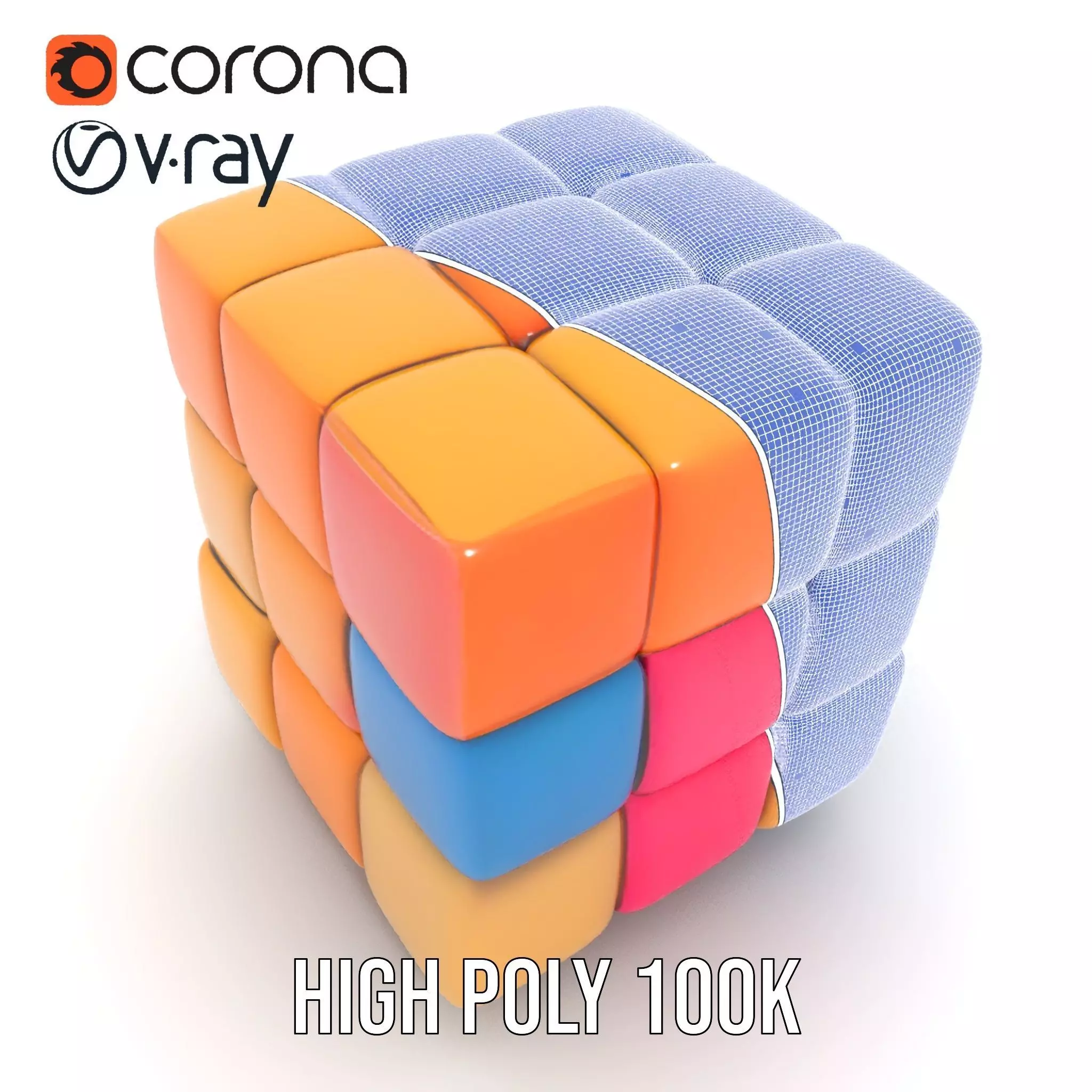 Soft Velvet Puzzle Cube model pack Low-poly 3D model_34