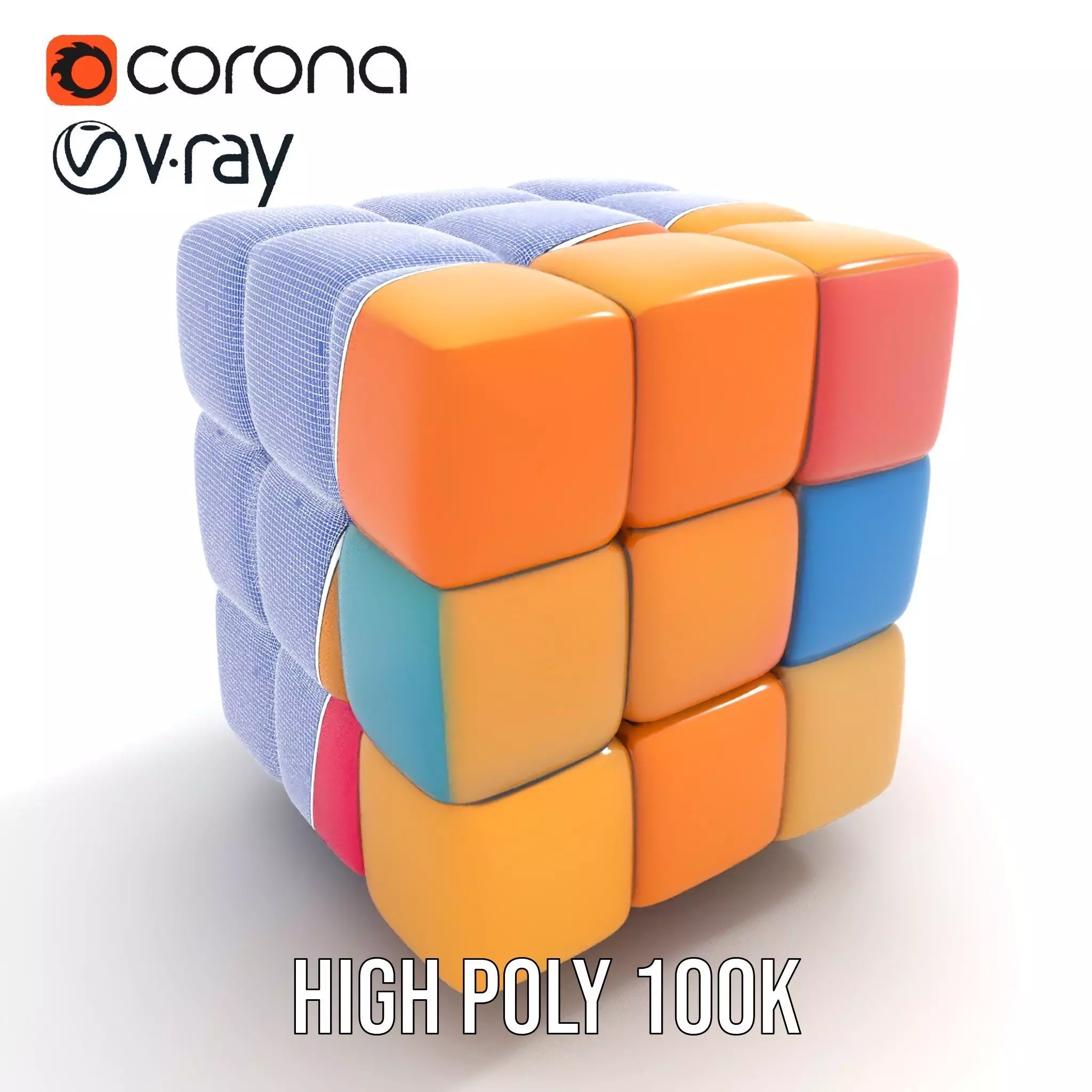 Soft Velvet Puzzle Cube model pack Low-poly 3D model_29