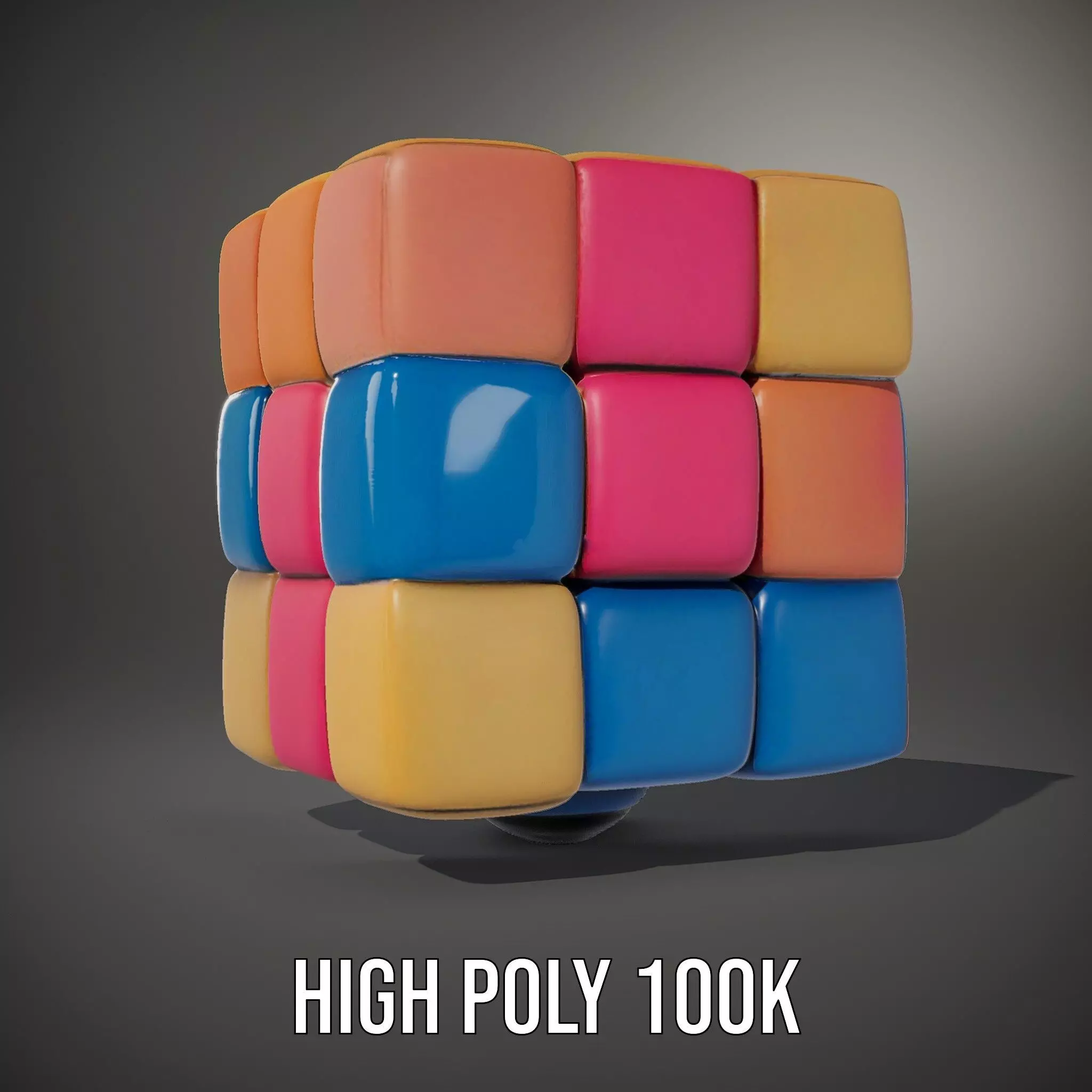 Soft Velvet Puzzle Cube model pack Low-poly 3D model_9