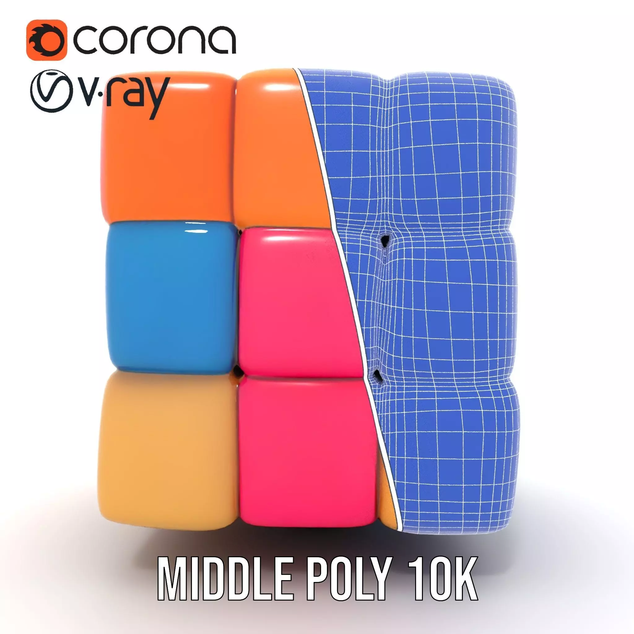 Soft Velvet Puzzle Cube model pack Low-poly 3D model_27