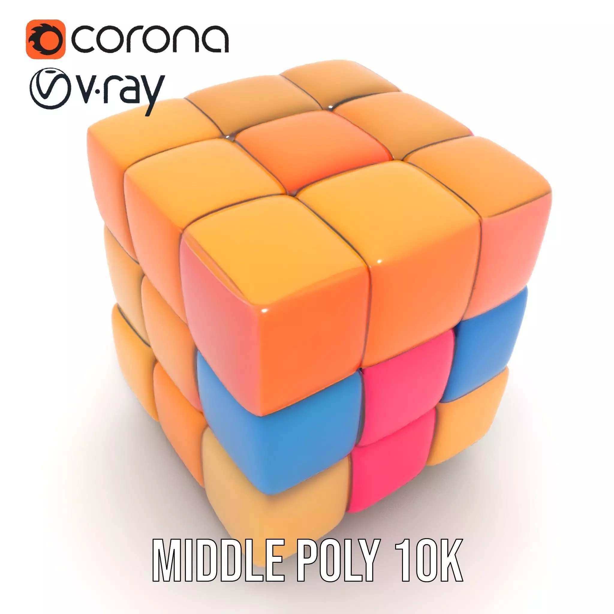 Soft Velvet Puzzle Cube model pack Low-poly 3D model_6