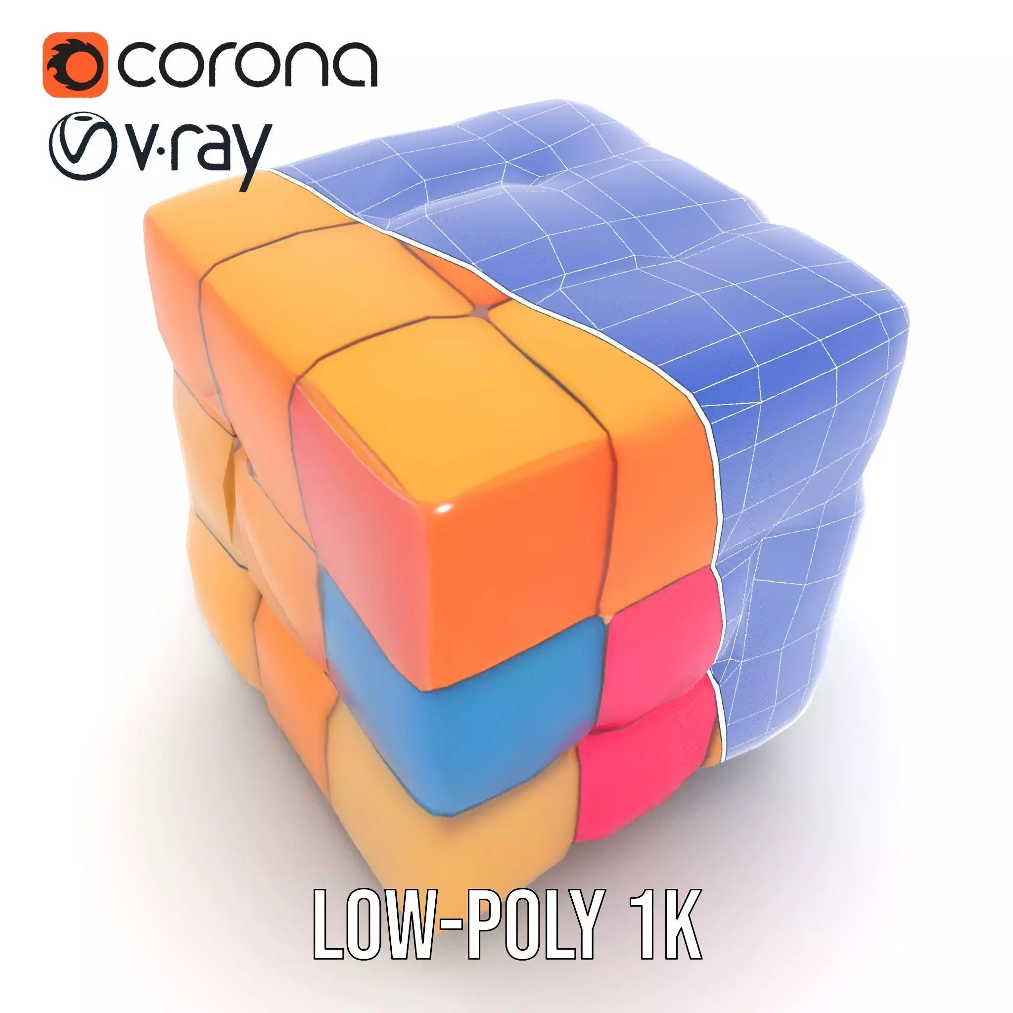 Soft Velvet Puzzle Cube model pack Low-poly 3D model_25