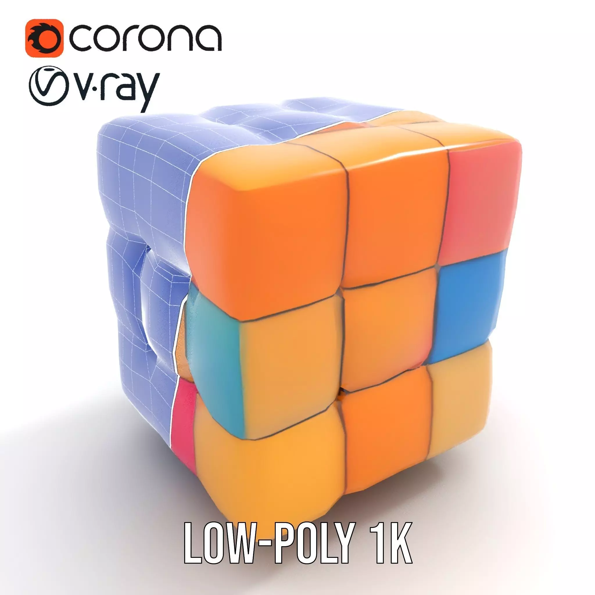 Soft Velvet Puzzle Cube model pack Low-poly 3D model_15