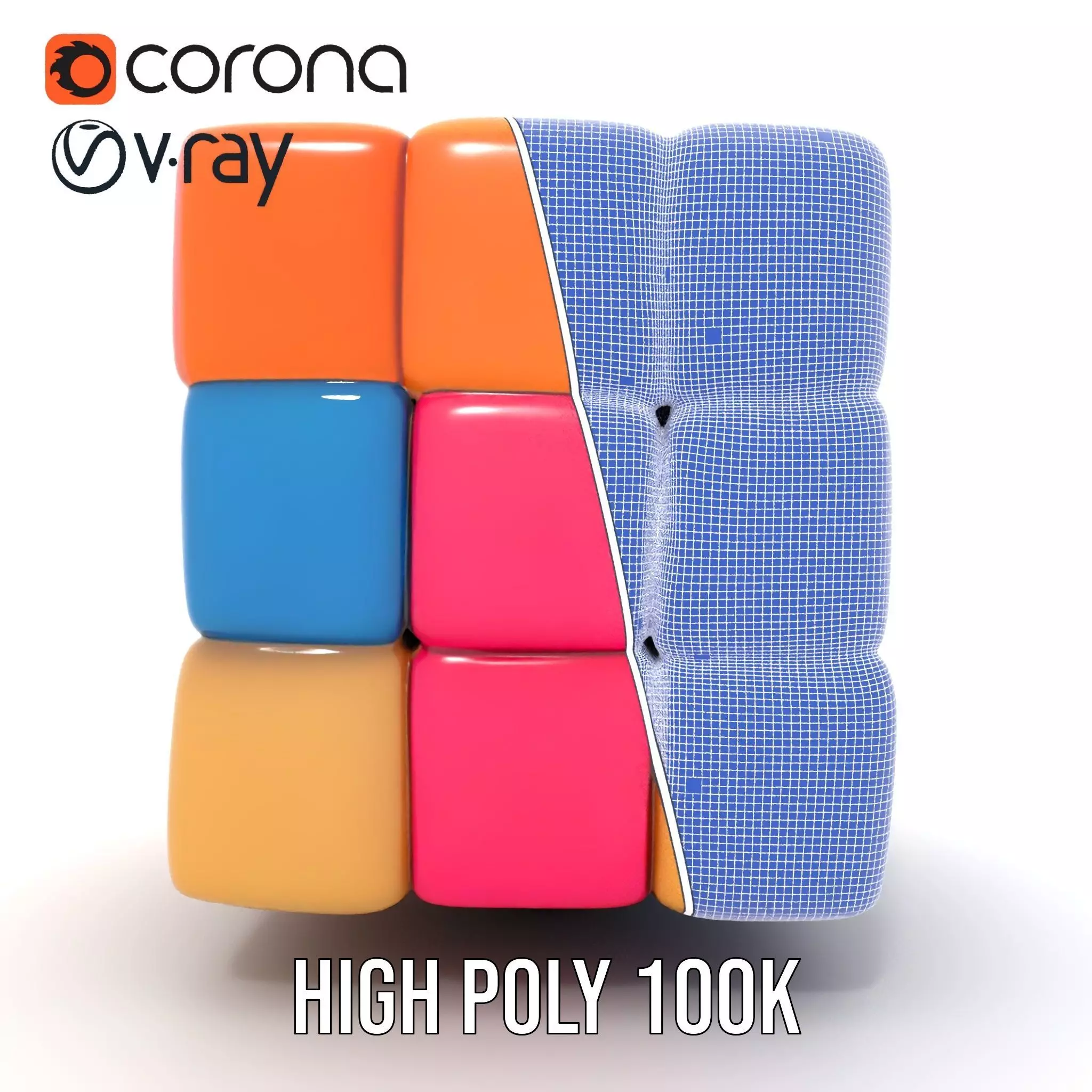 Soft Velvet Puzzle Cube model pack Low-poly 3D model_35