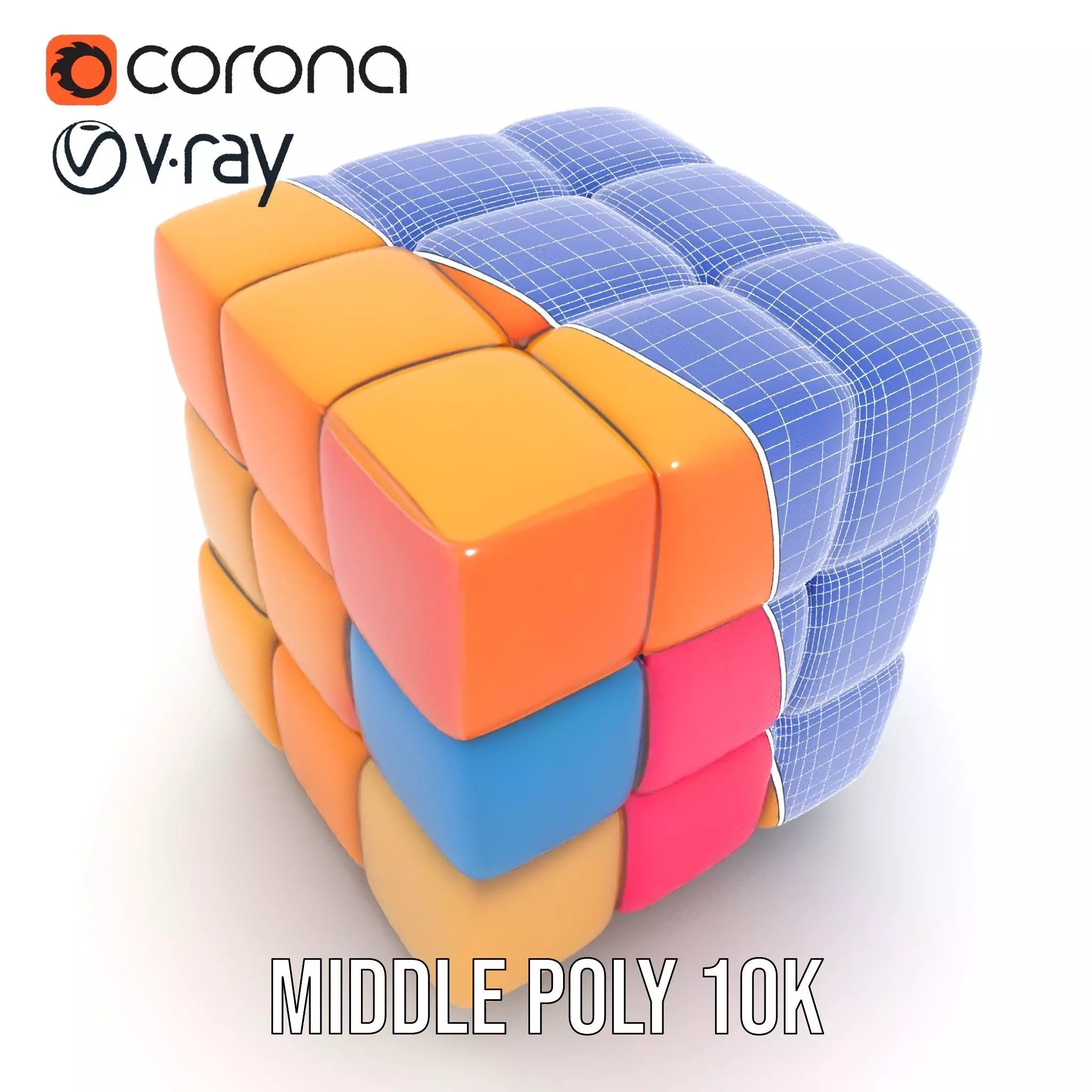 Soft Velvet Puzzle Cube model pack Low-poly 3D model_14