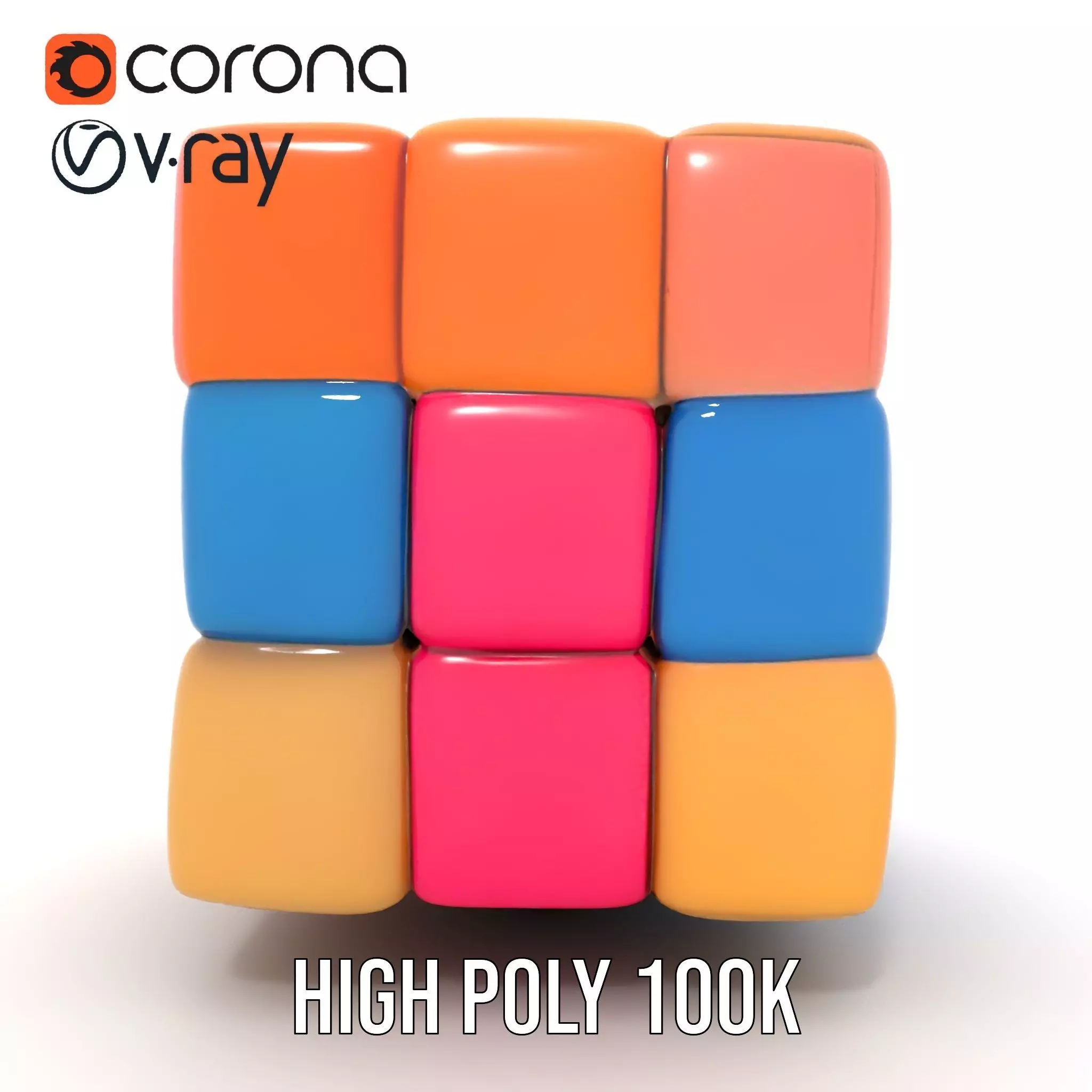 Soft Velvet Puzzle Cube model pack Low-poly 3D model_16