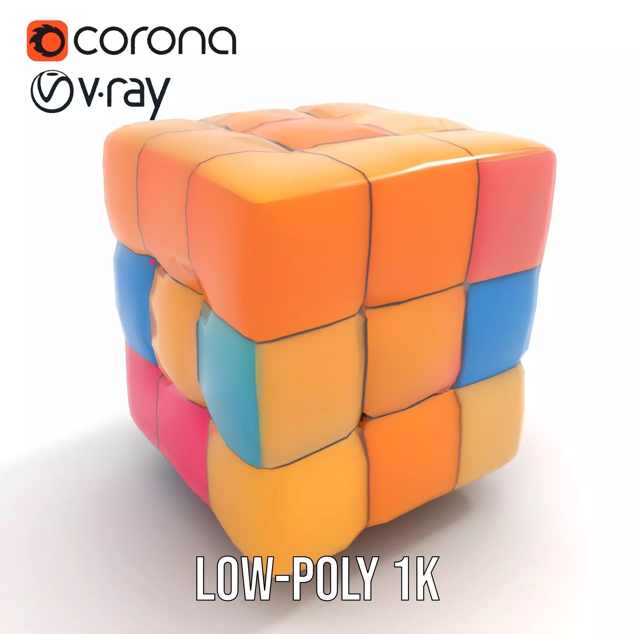 Soft Velvet Puzzle Cube model pack Low-poly 3D model_10