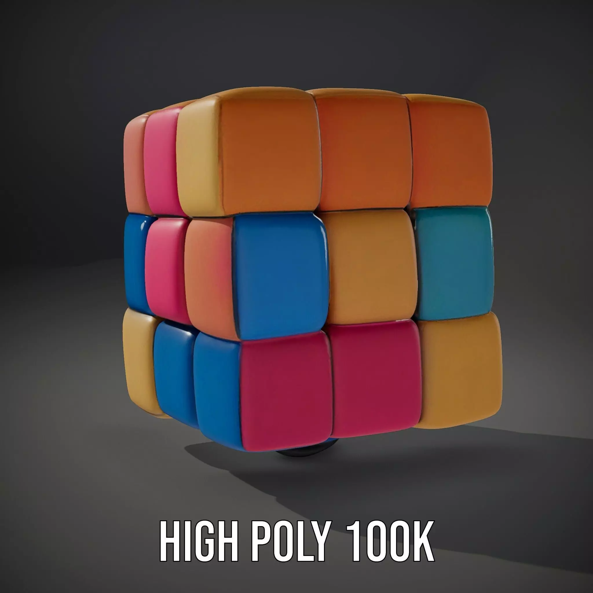 Soft Velvet Puzzle Cube model pack Low-poly 3D model_11