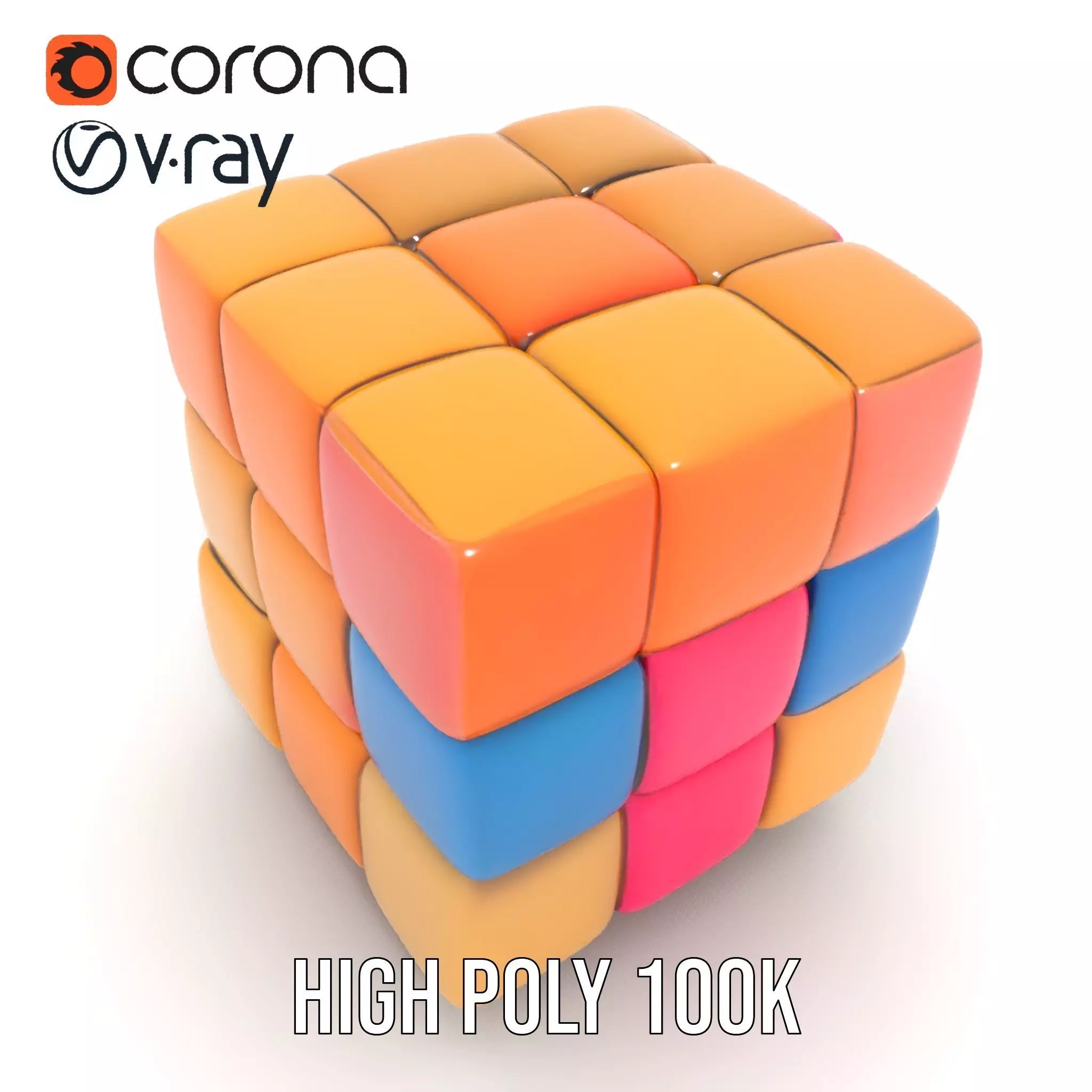 Soft Velvet Puzzle Cube model pack Low-poly 3D model_23