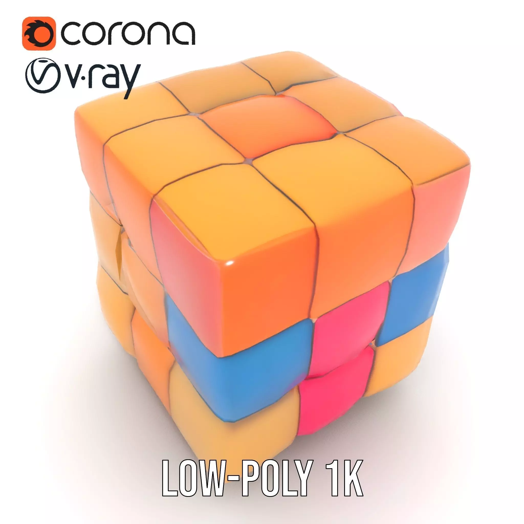 Soft Velvet Puzzle Cube model pack Low-poly 3D model_20