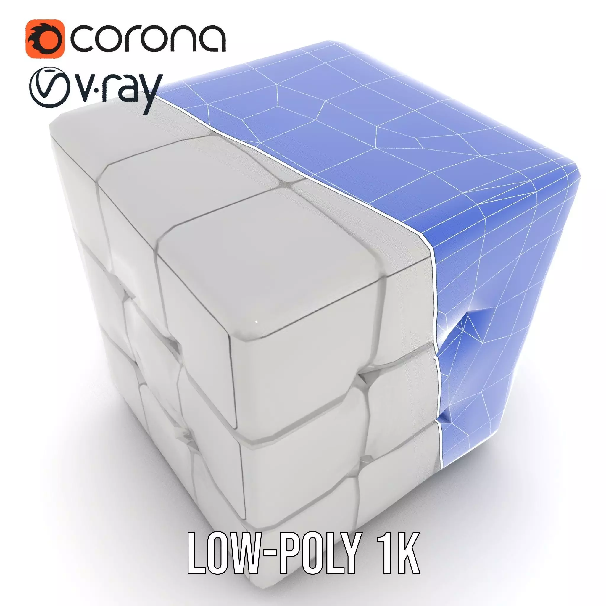 Silver Puzzle Cube model pack Low-poly 3D model_23