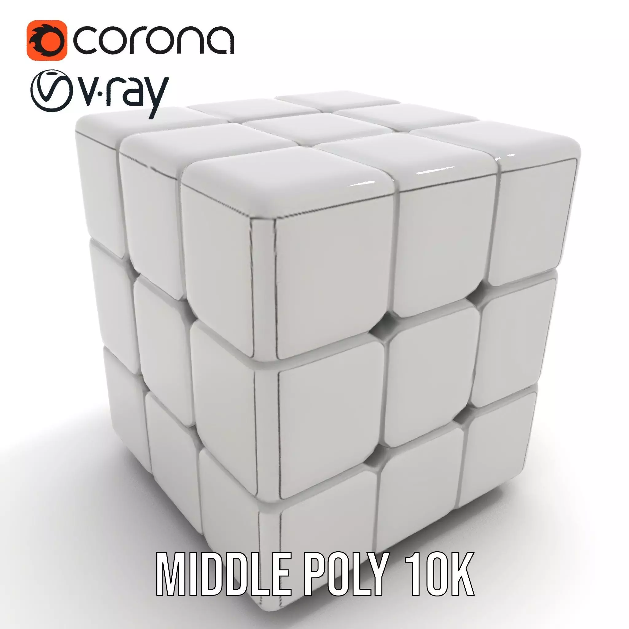 Silver Puzzle Cube model pack Low-poly 3D model_14
