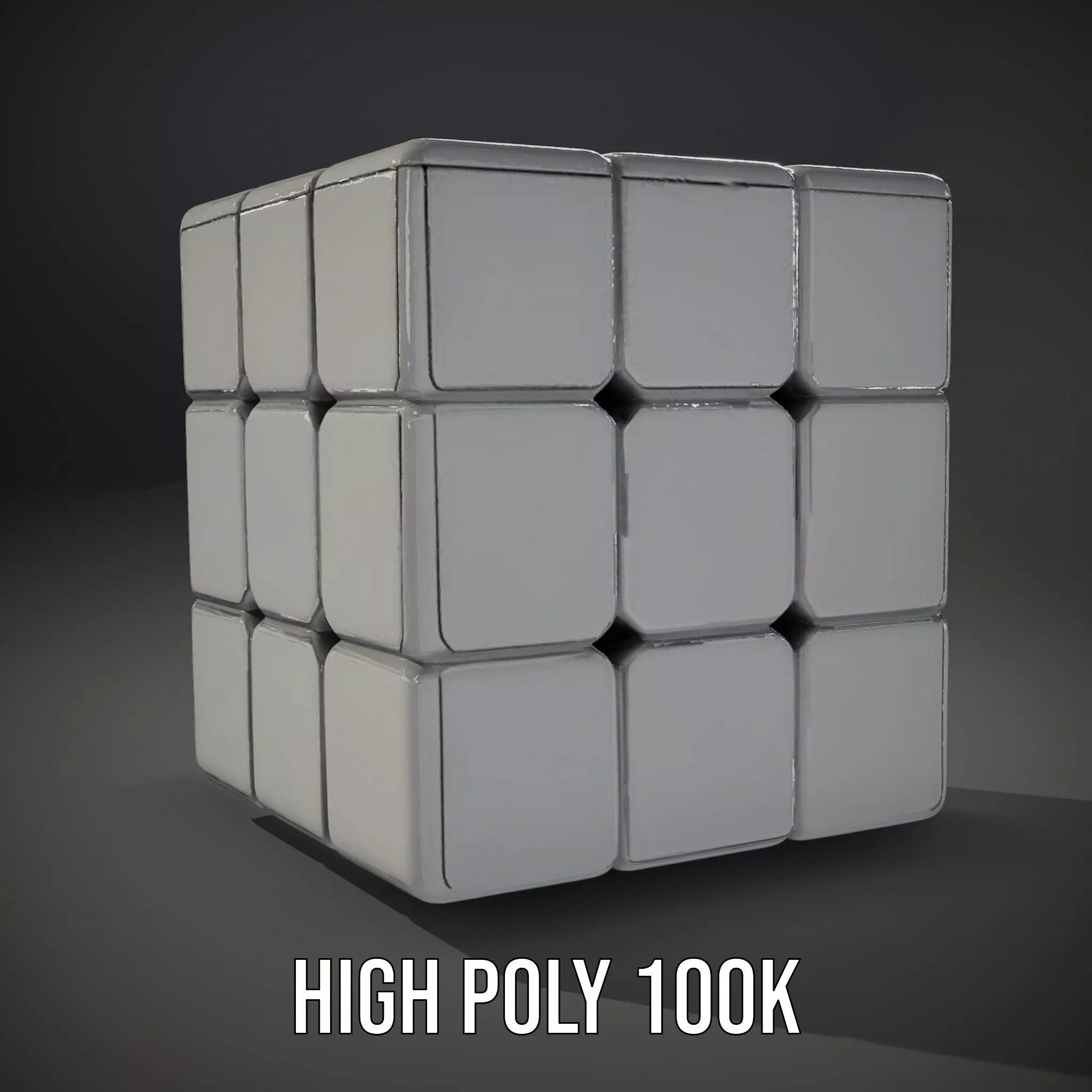Silver Puzzle Cube model pack Low-poly 3D model_11