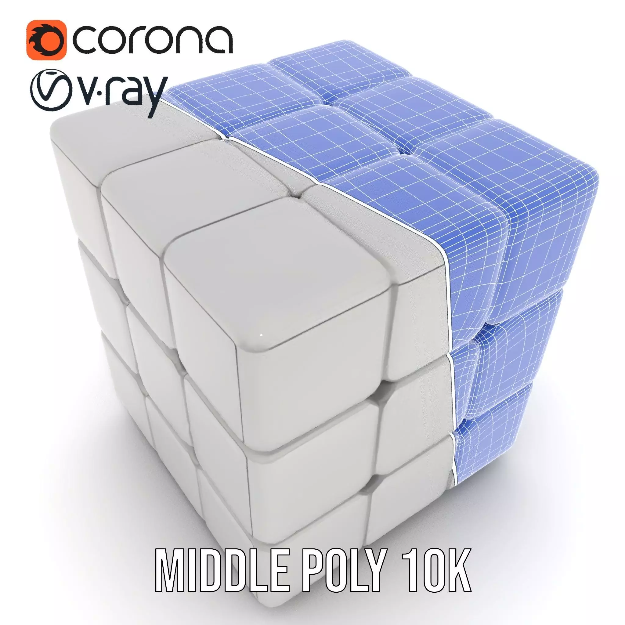 Silver Puzzle Cube model pack Low-poly 3D model_25