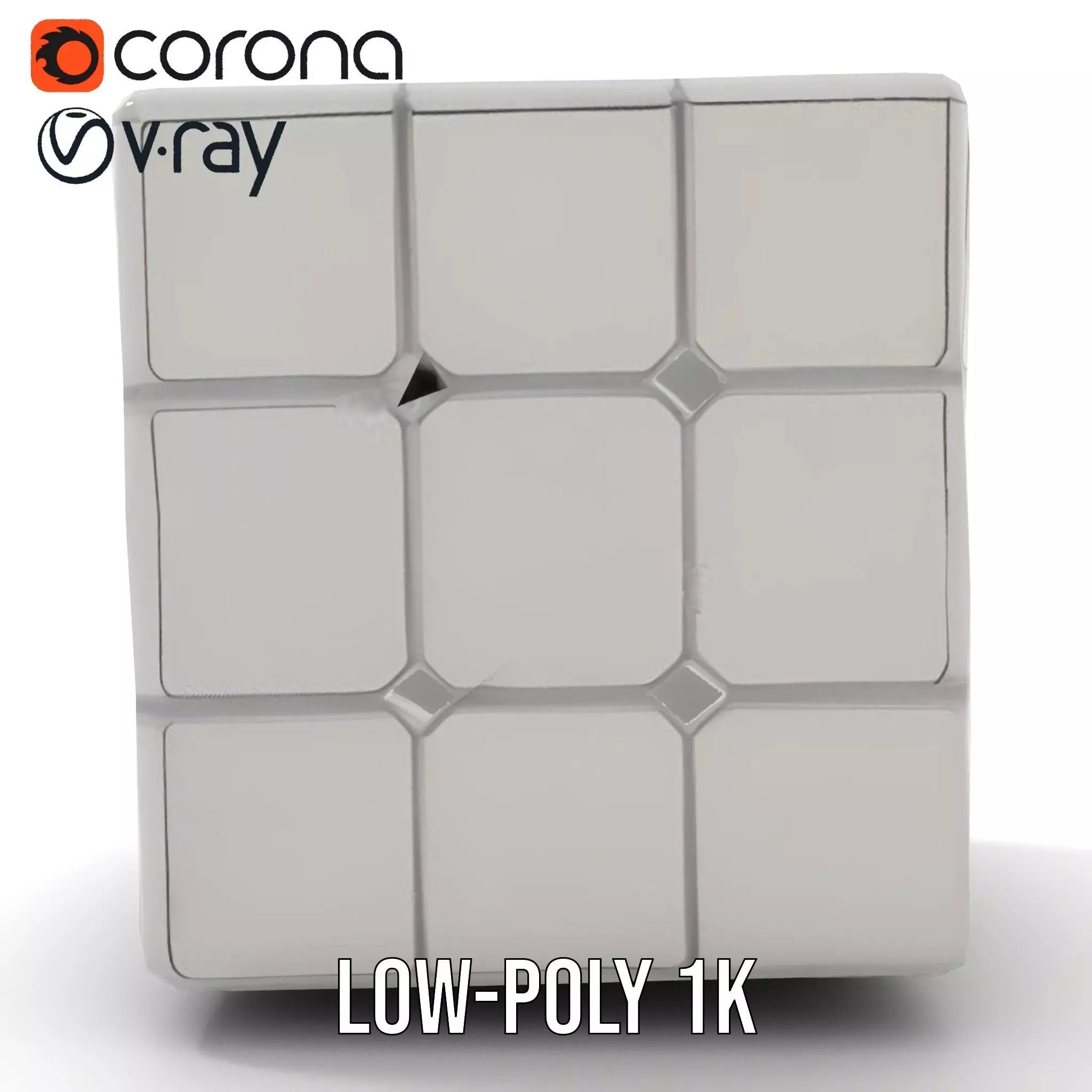 Silver Puzzle Cube model pack Low-poly 3D model_8