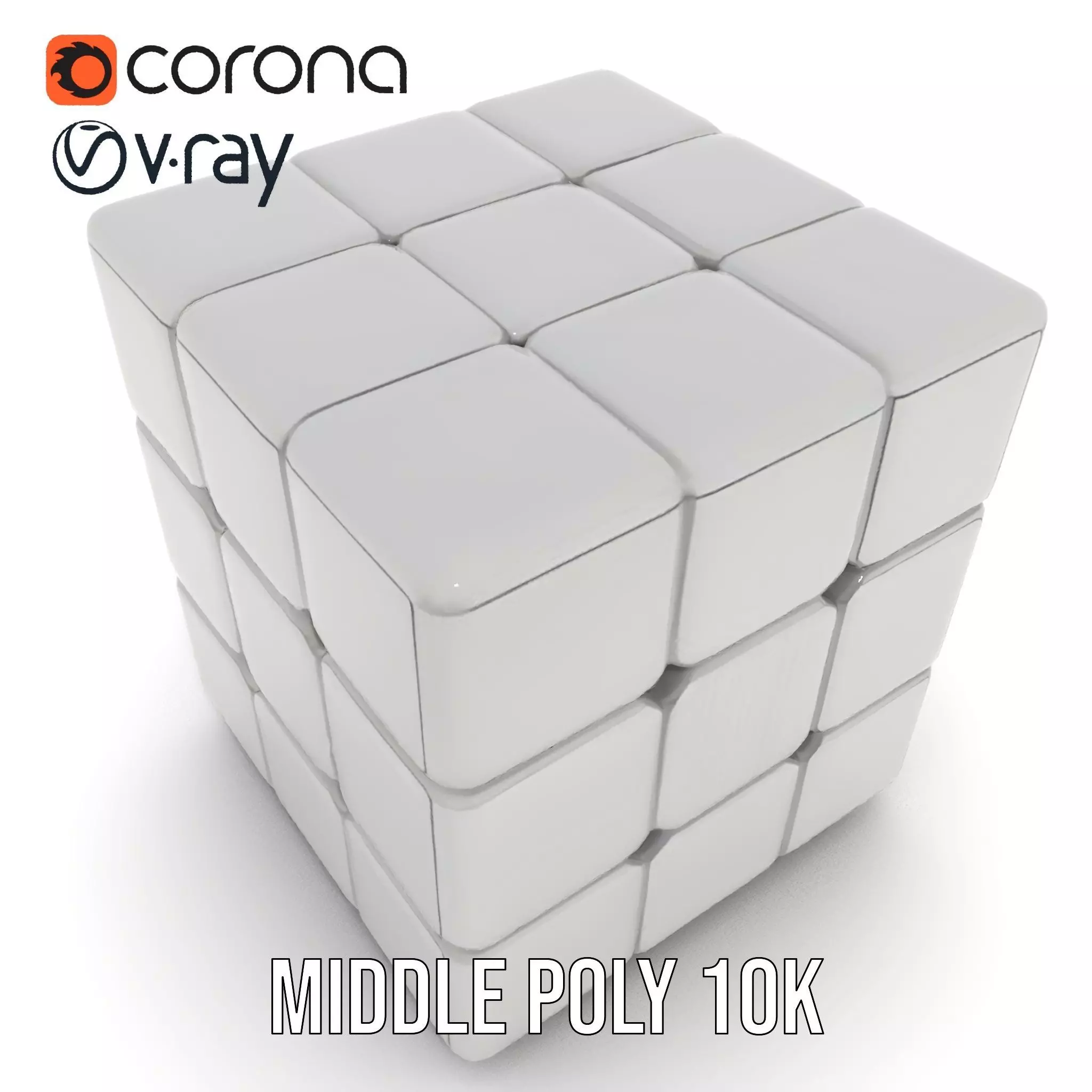 Silver Puzzle Cube model pack Low-poly 3D model_12