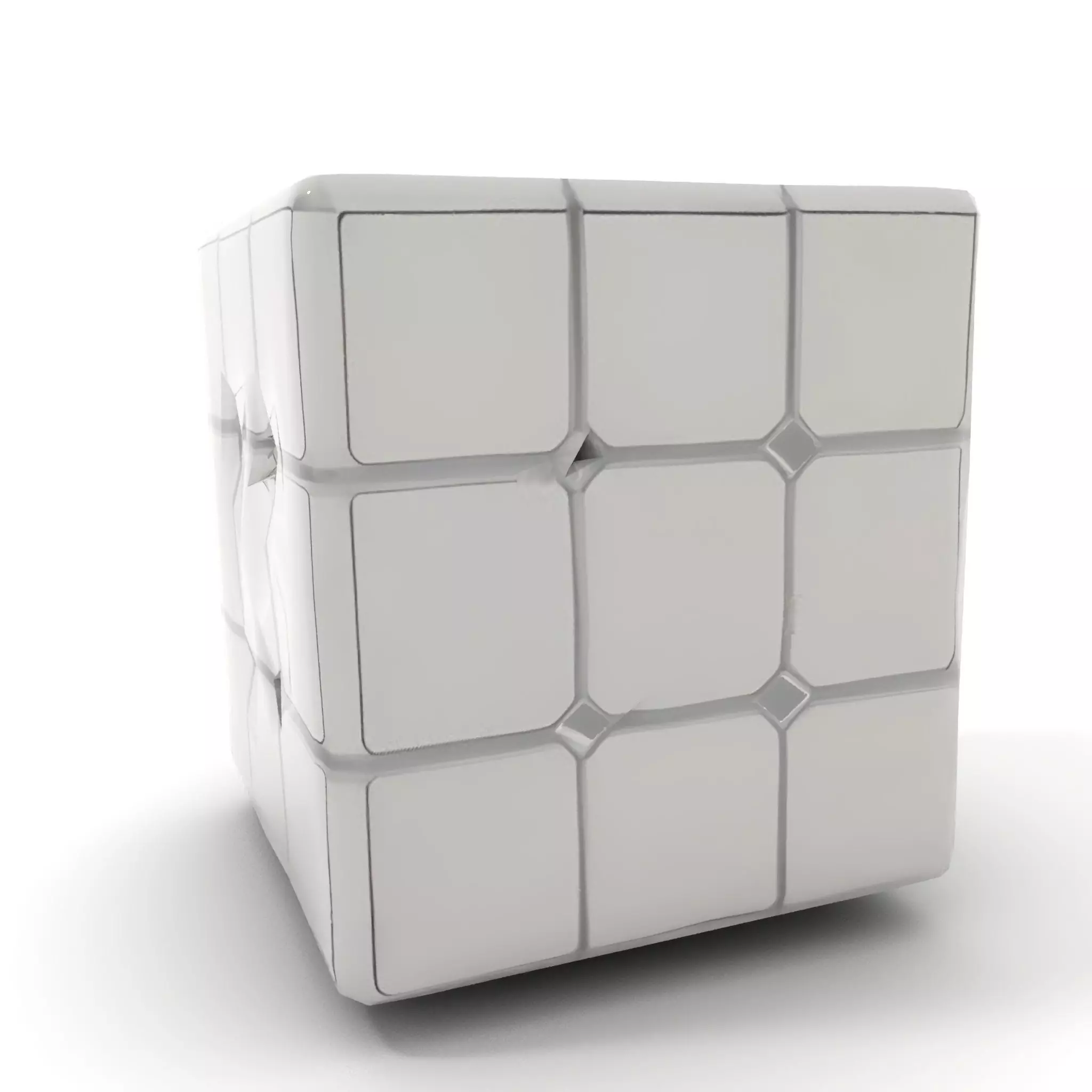 Silver Puzzle Cube model pack Low-poly 3D model_15