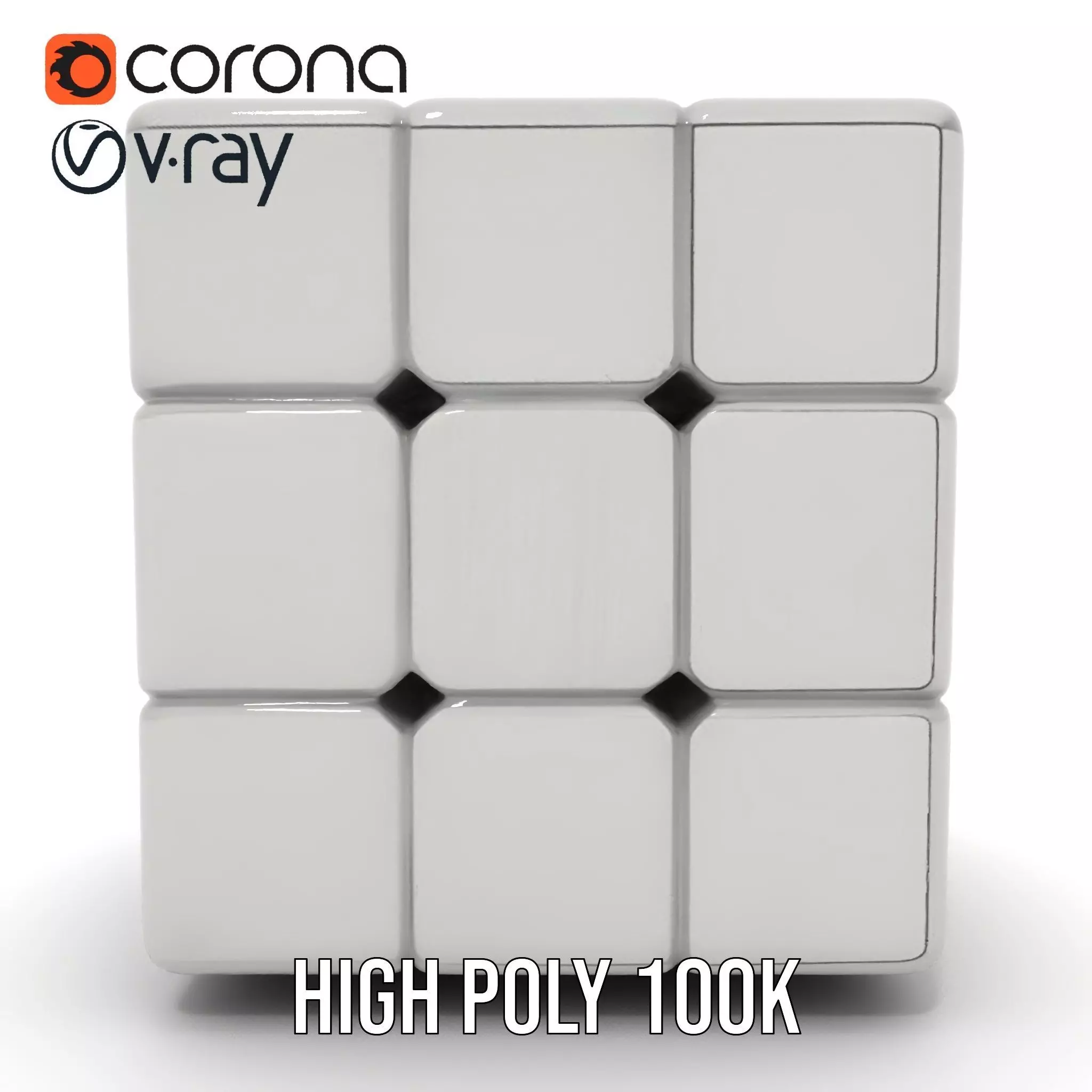 Silver Puzzle Cube model pack Low-poly 3D model_33