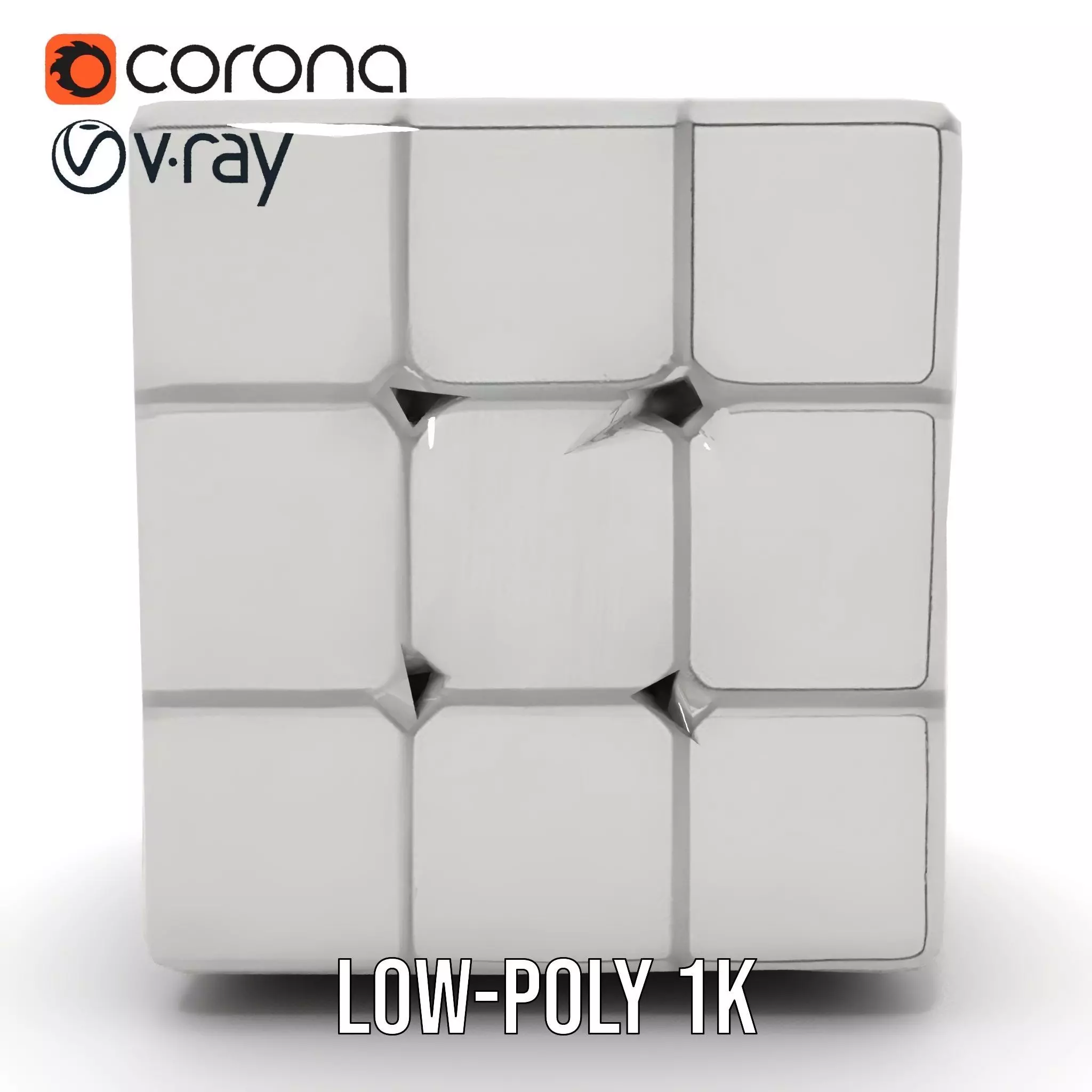 Silver Puzzle Cube model pack Low-poly 3D model_18