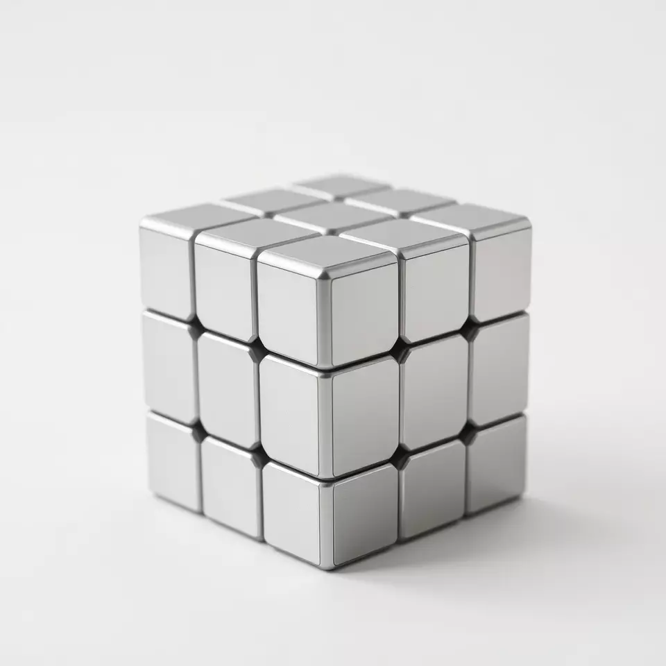Silver Puzzle Cube model pack Low-poly 3D model_3