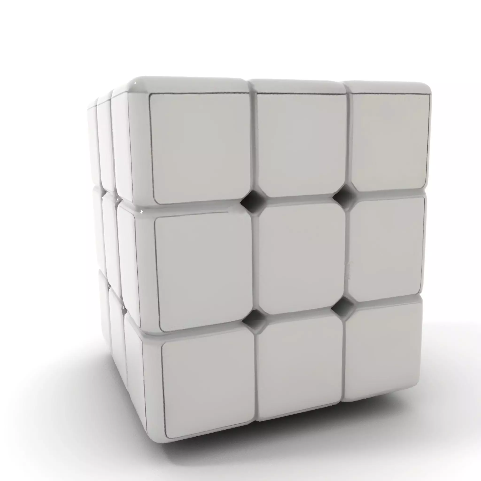 Silver Puzzle Cube model pack Low-poly 3D model_6