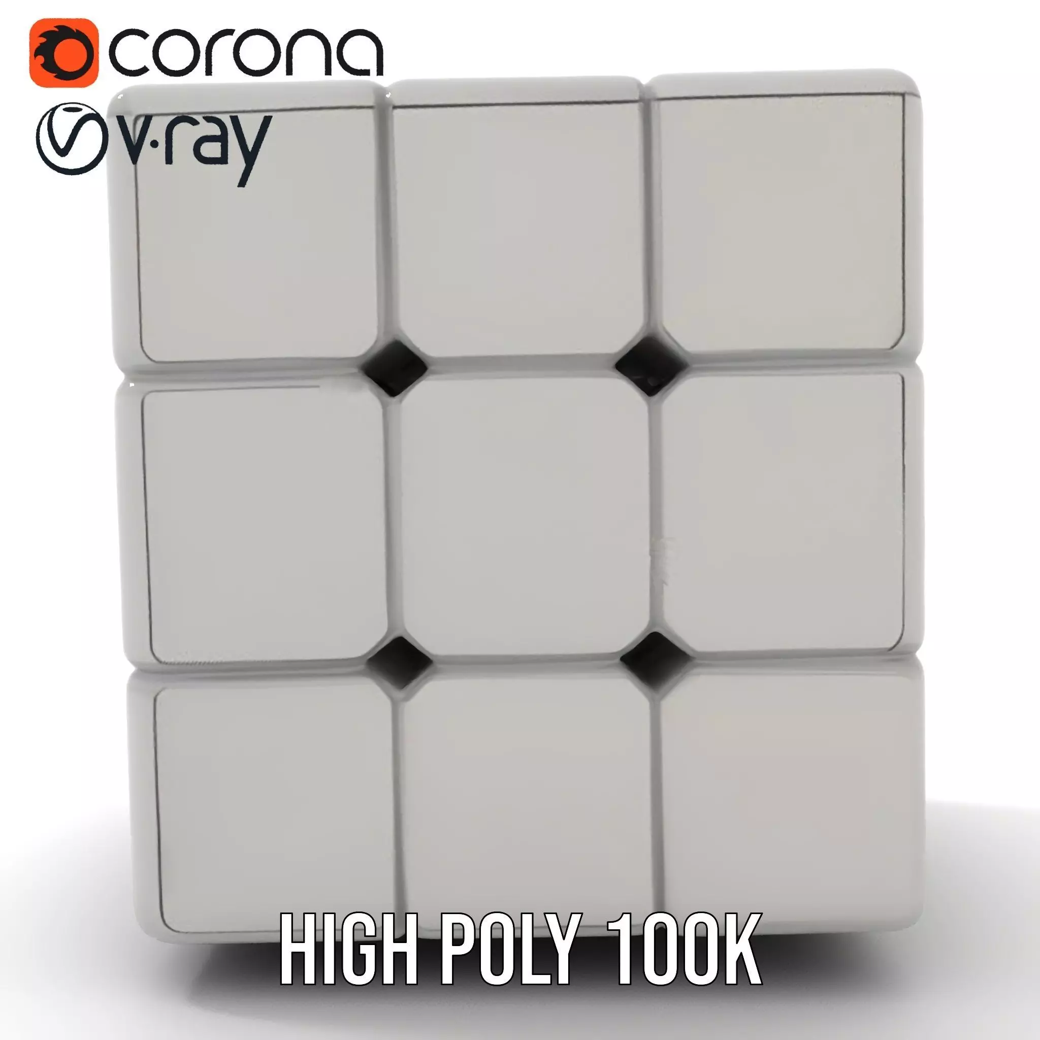 Silver Puzzle Cube model pack Low-poly 3D model_27