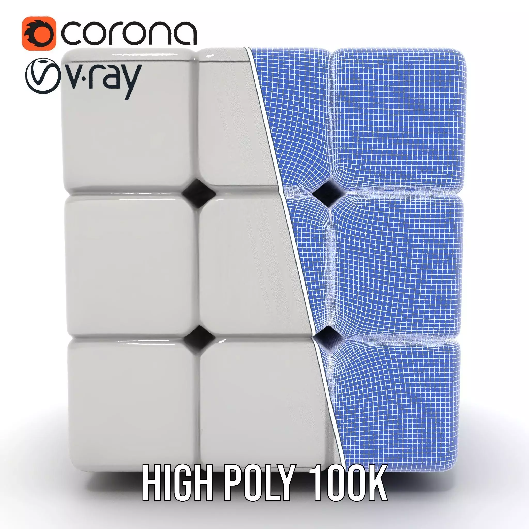 Silver Puzzle Cube model pack Low-poly 3D model_35