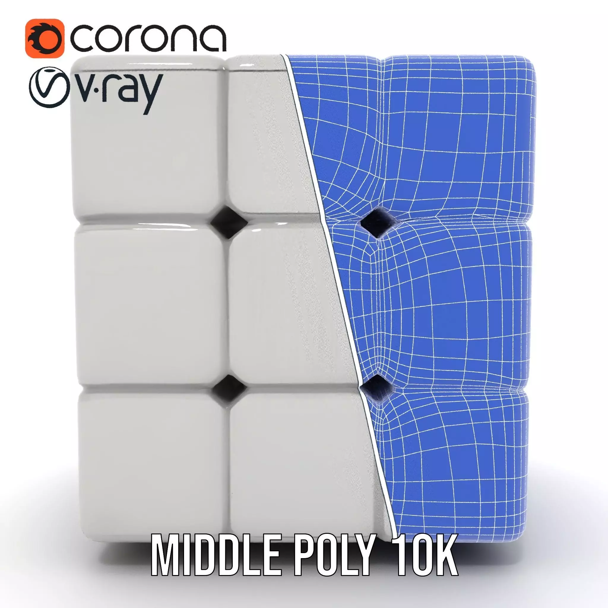 Silver Puzzle Cube model pack Low-poly 3D model_31