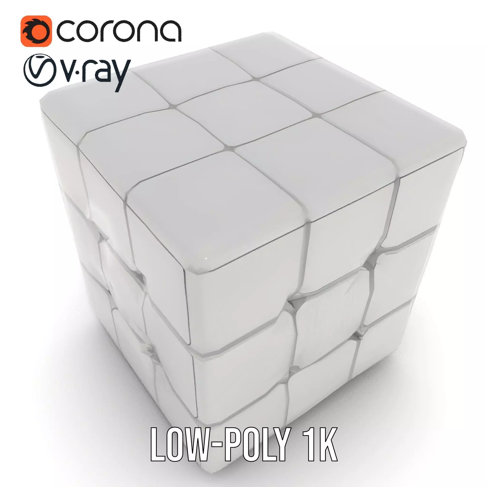Silver Puzzle Cube model pack Low-poly 3D model_13