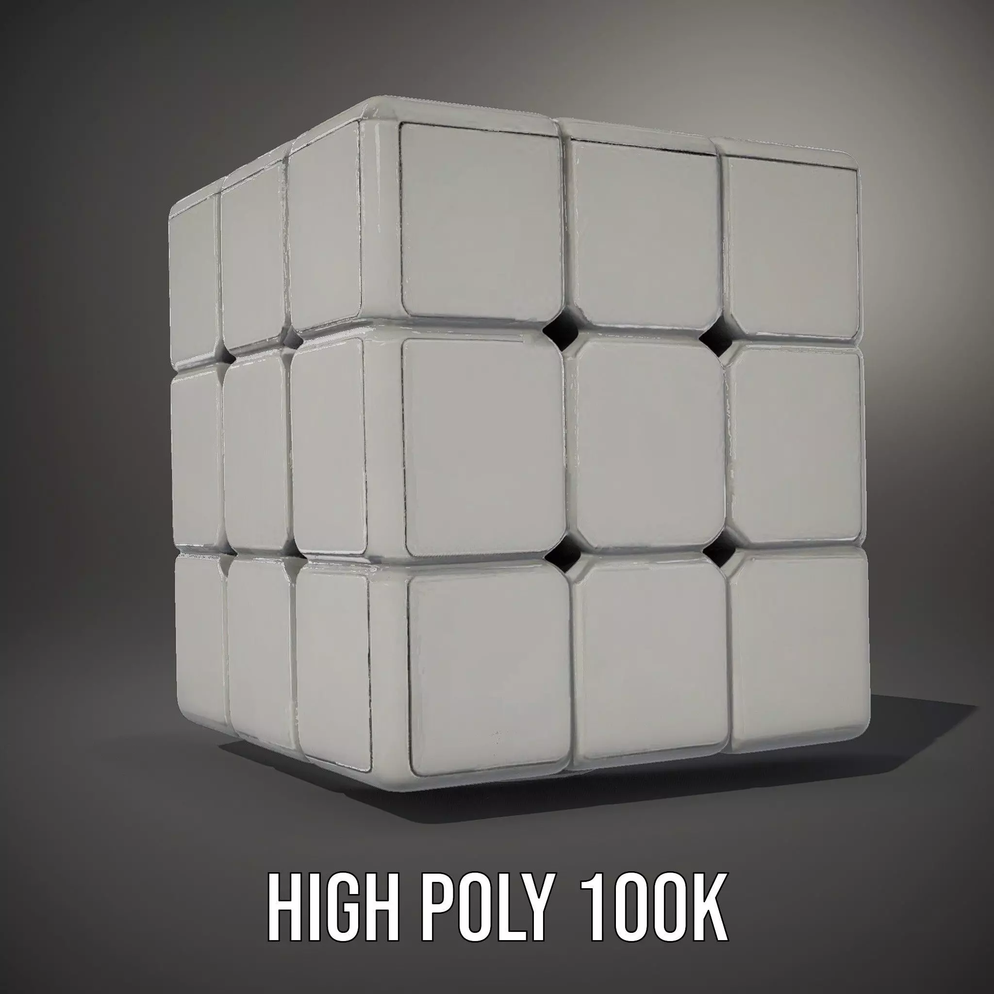 Silver Puzzle Cube model pack Low-poly 3D model_9