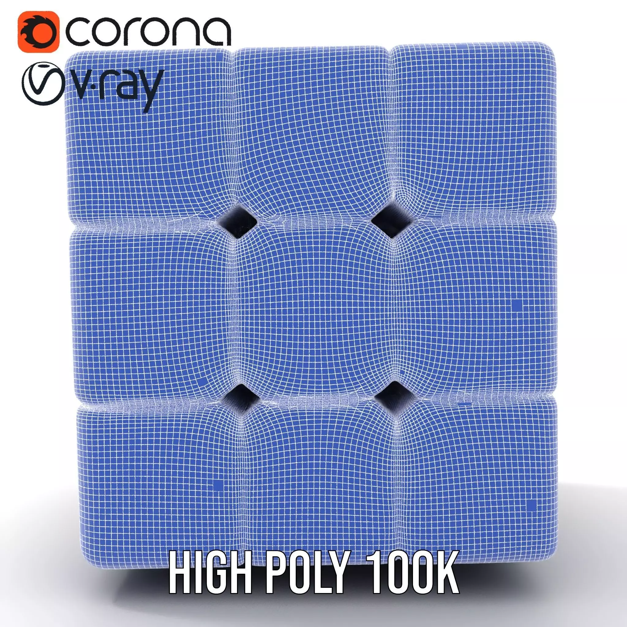 Silver Puzzle Cube model pack Low-poly 3D model_30