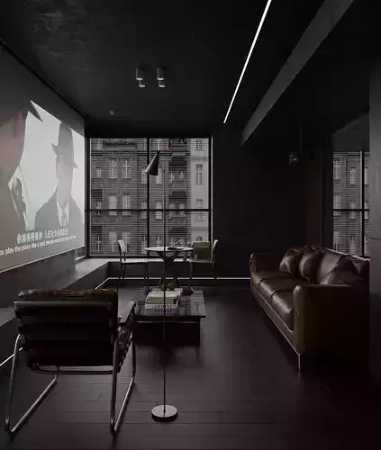 Modern living room dining room interior scenes 595