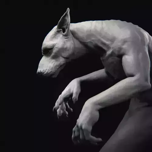 Werewolf 3D Print Statue 3D print model