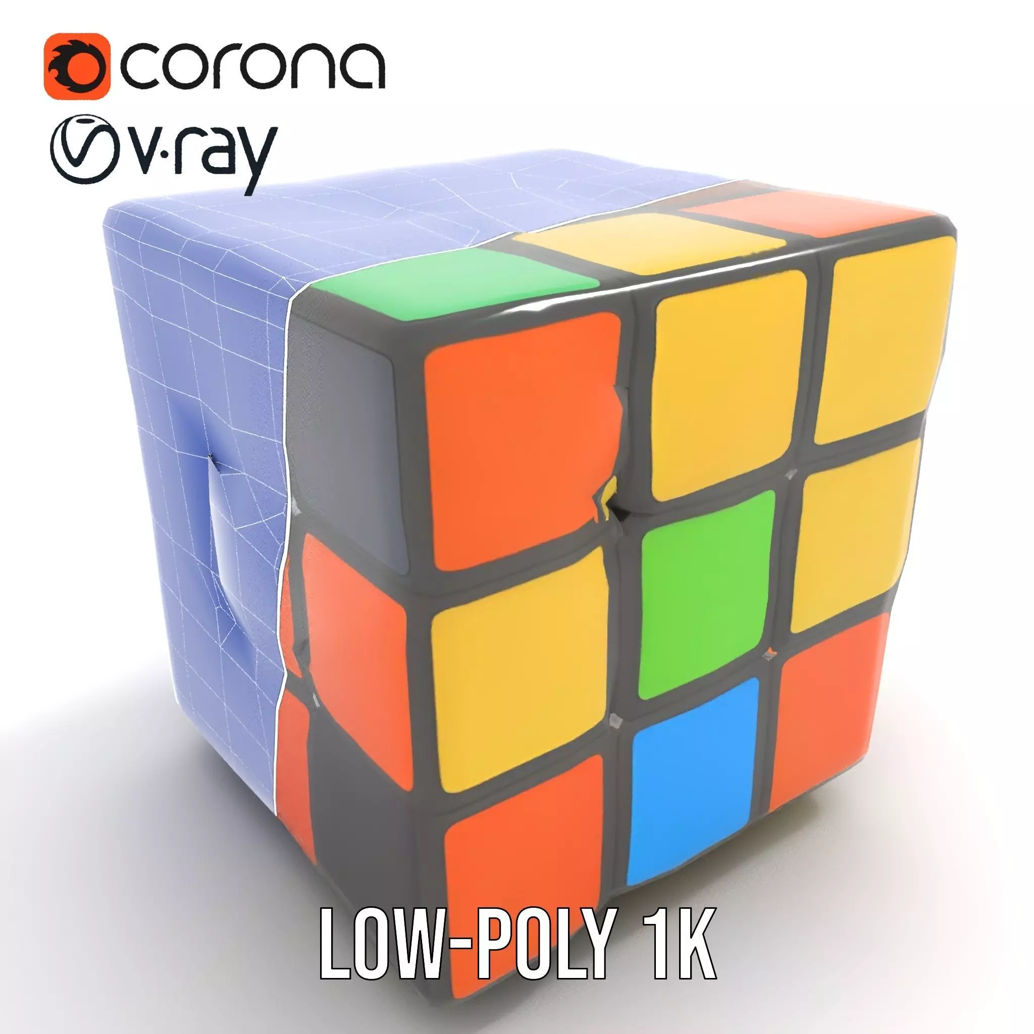 Multicolor Puzzle Cube model pack Low-poly 3D model_13