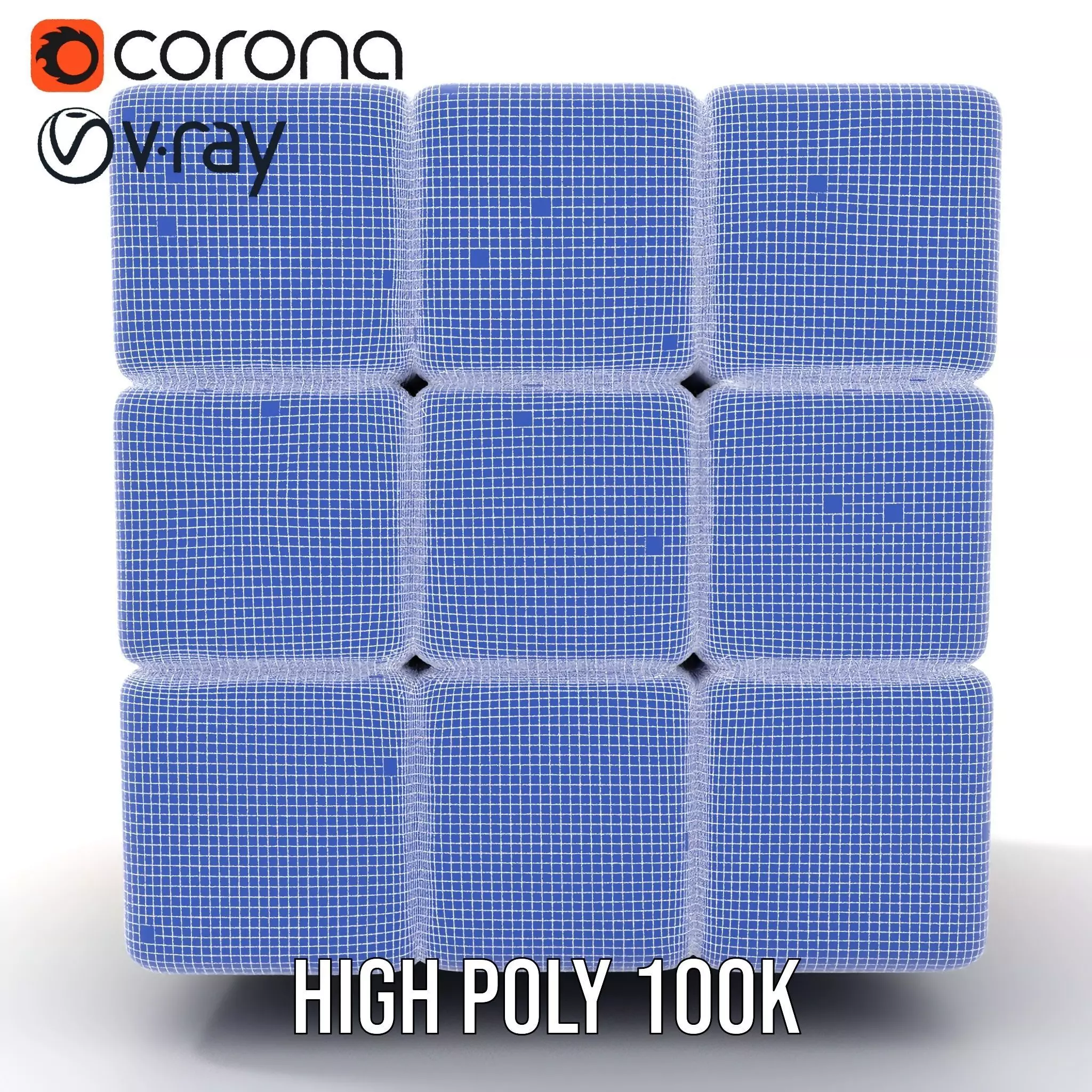 Multicolor Puzzle Cube model pack Low-poly 3D model_34