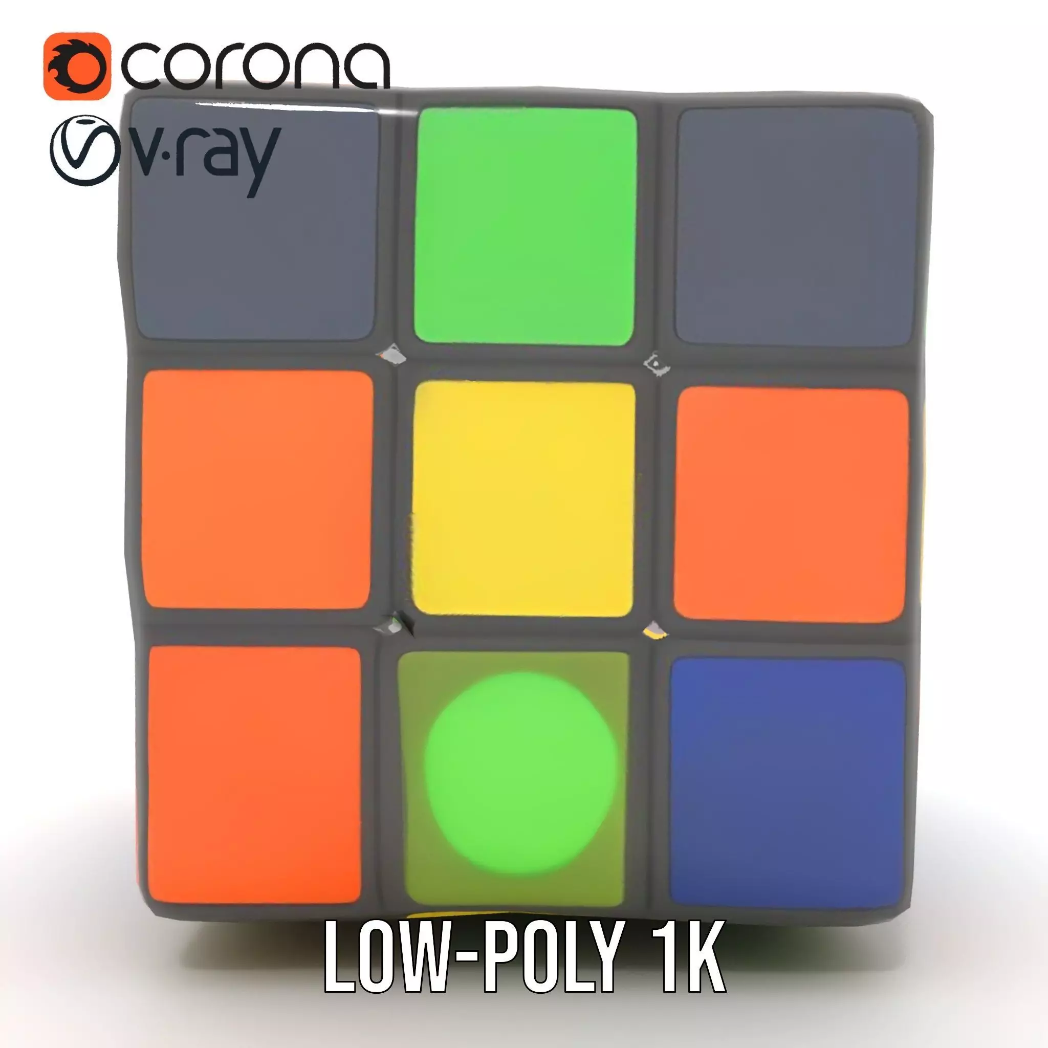 Multicolor Puzzle Cube model pack Low-poly 3D model_15