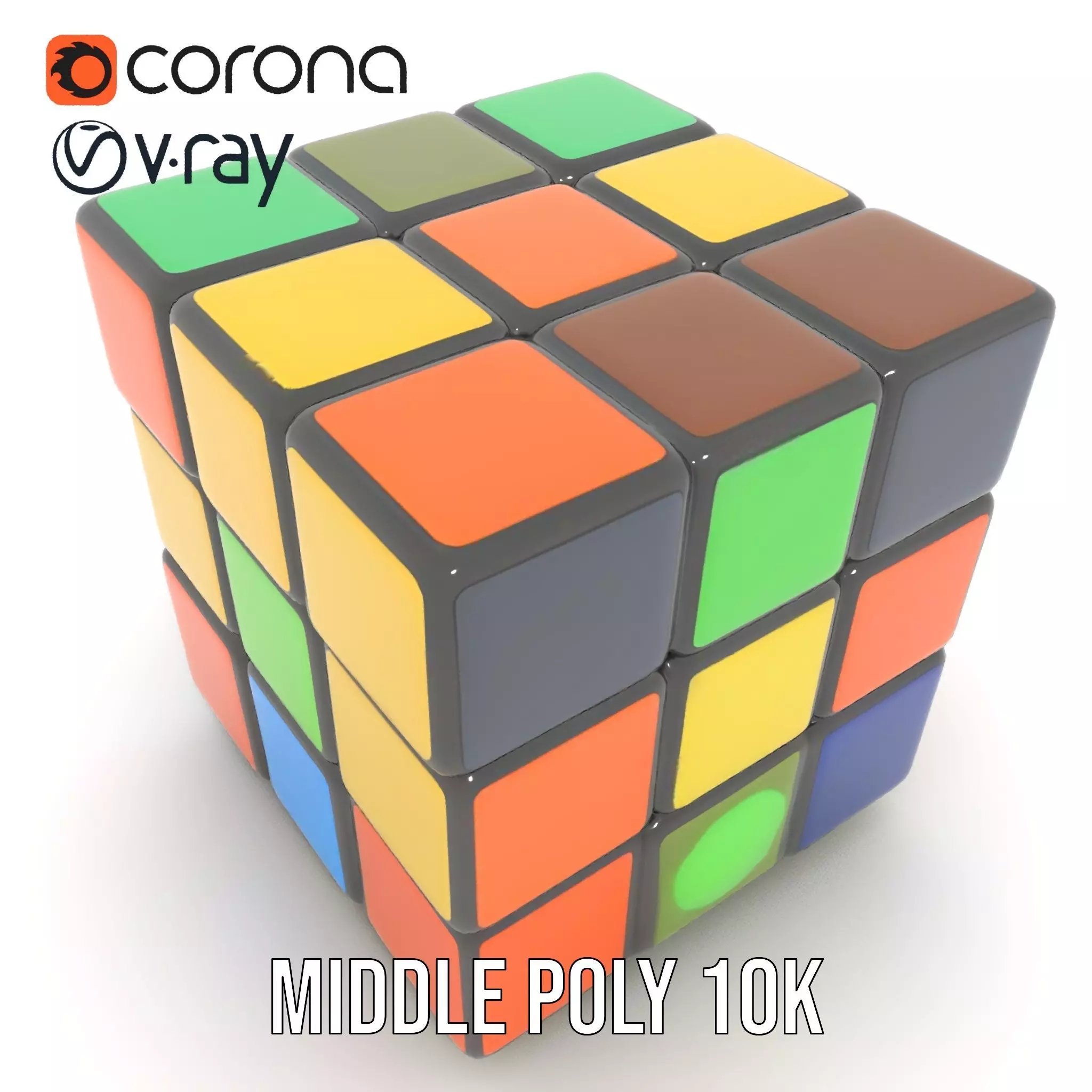 Multicolor Puzzle Cube model pack Low-poly 3D model_7