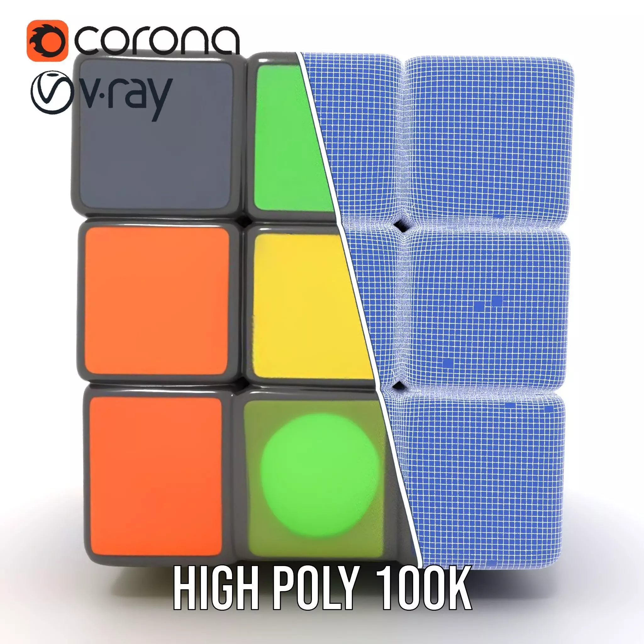 Multicolor Puzzle Cube model pack Low-poly 3D model_35