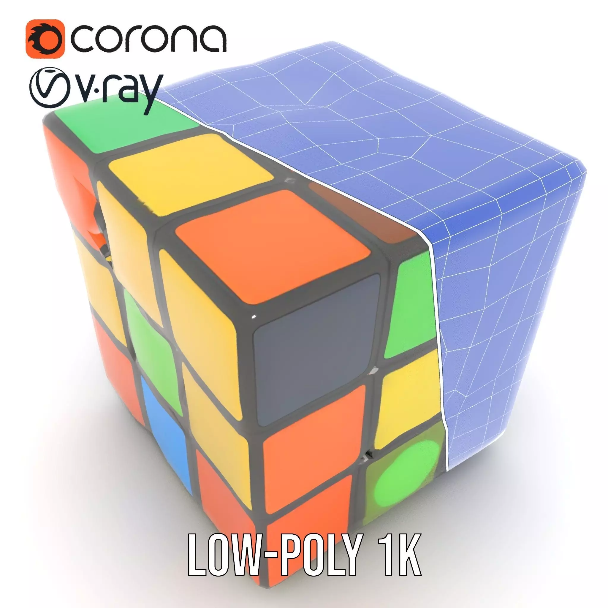 Multicolor Puzzle Cube model pack Low-poly 3D model_22